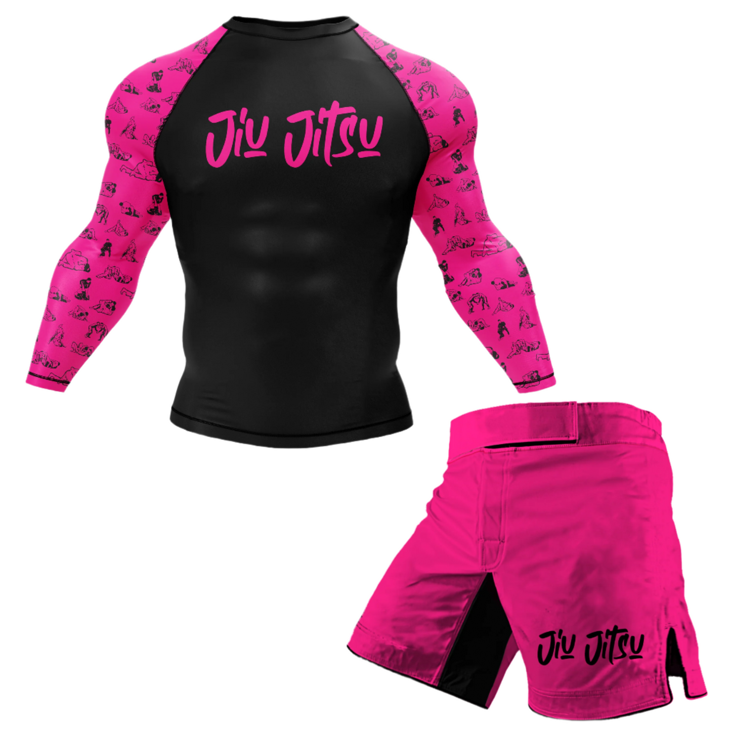 Black Pink Jiu Jitsu BJJ Rash Guard