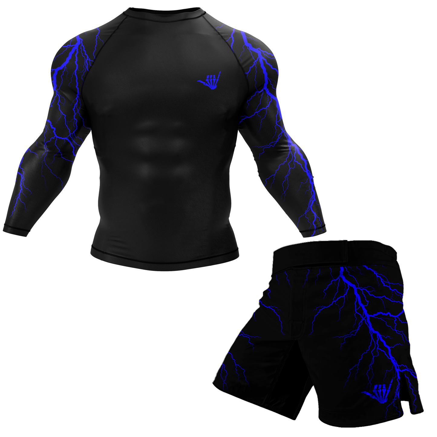 Blue Lightning Bolt BJJ Rash Guard