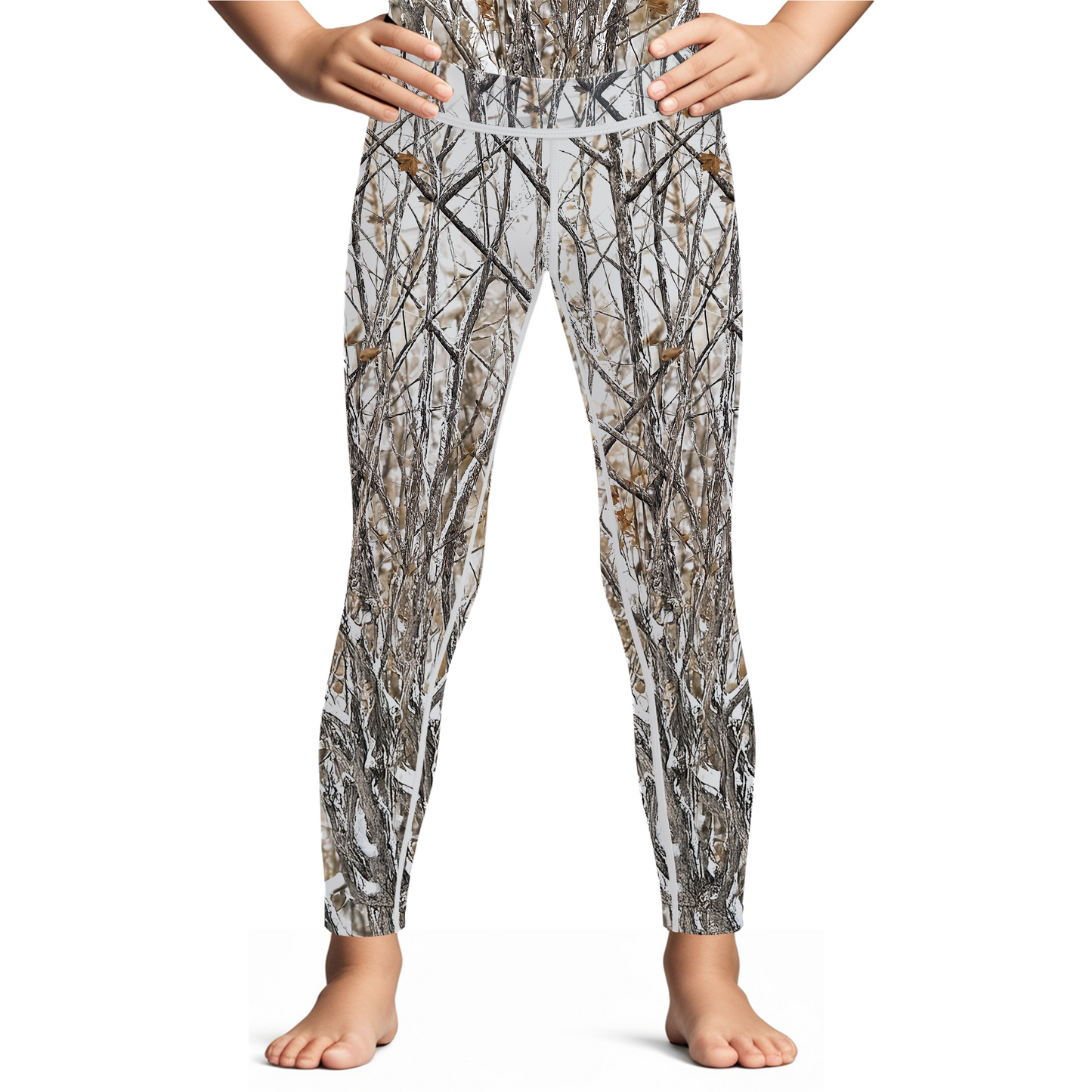 White Camo Tree Kids BJJ Rash Guard