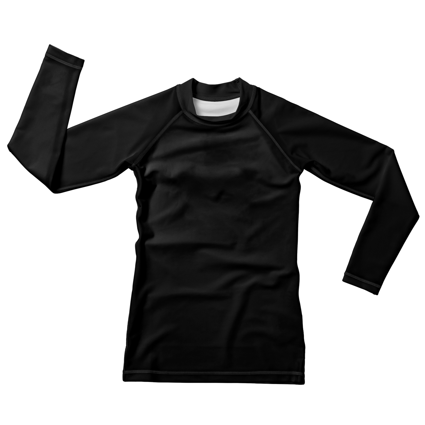 Plain Black Kids BJJ Rash Guard