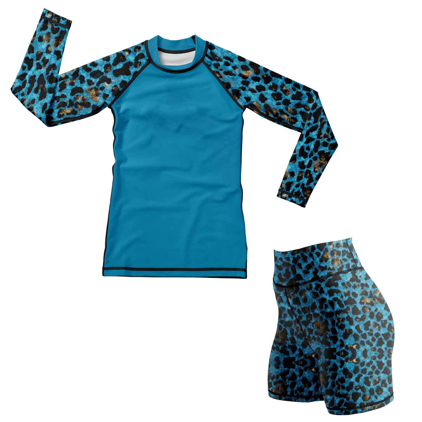 Blue Leopard Kids BJJ Rash Guard