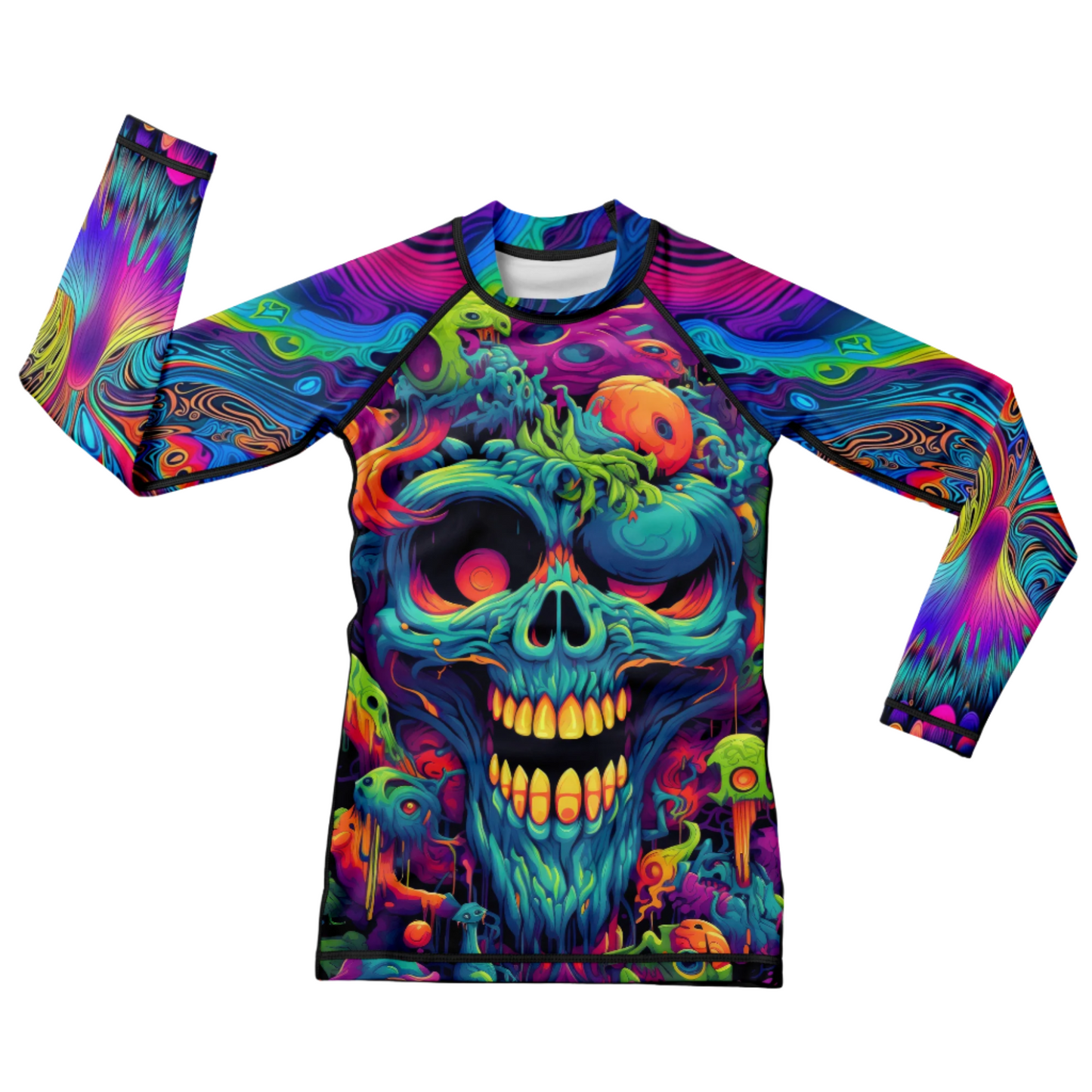 Camiseta de BJJ para niños con cierre psicodélico