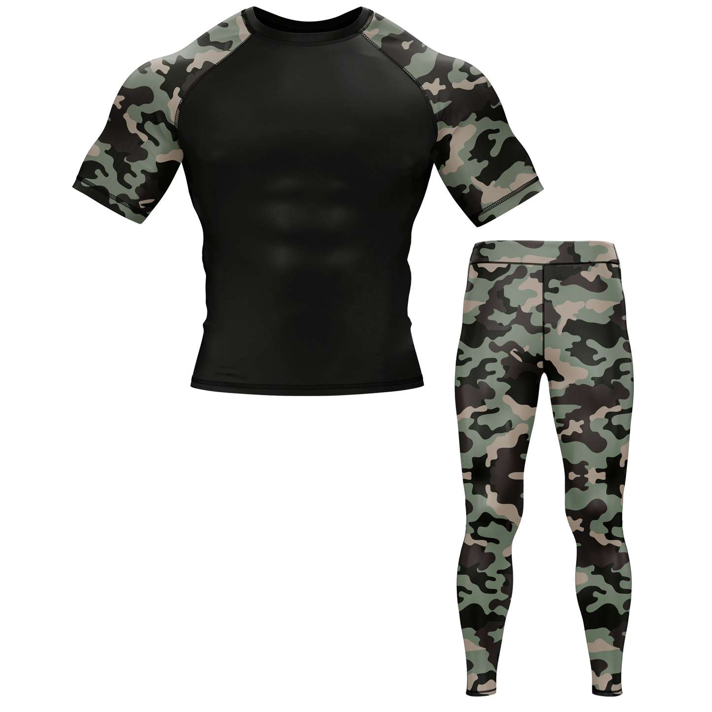Camouflage BJJ Rash Guard - Short Sleeve