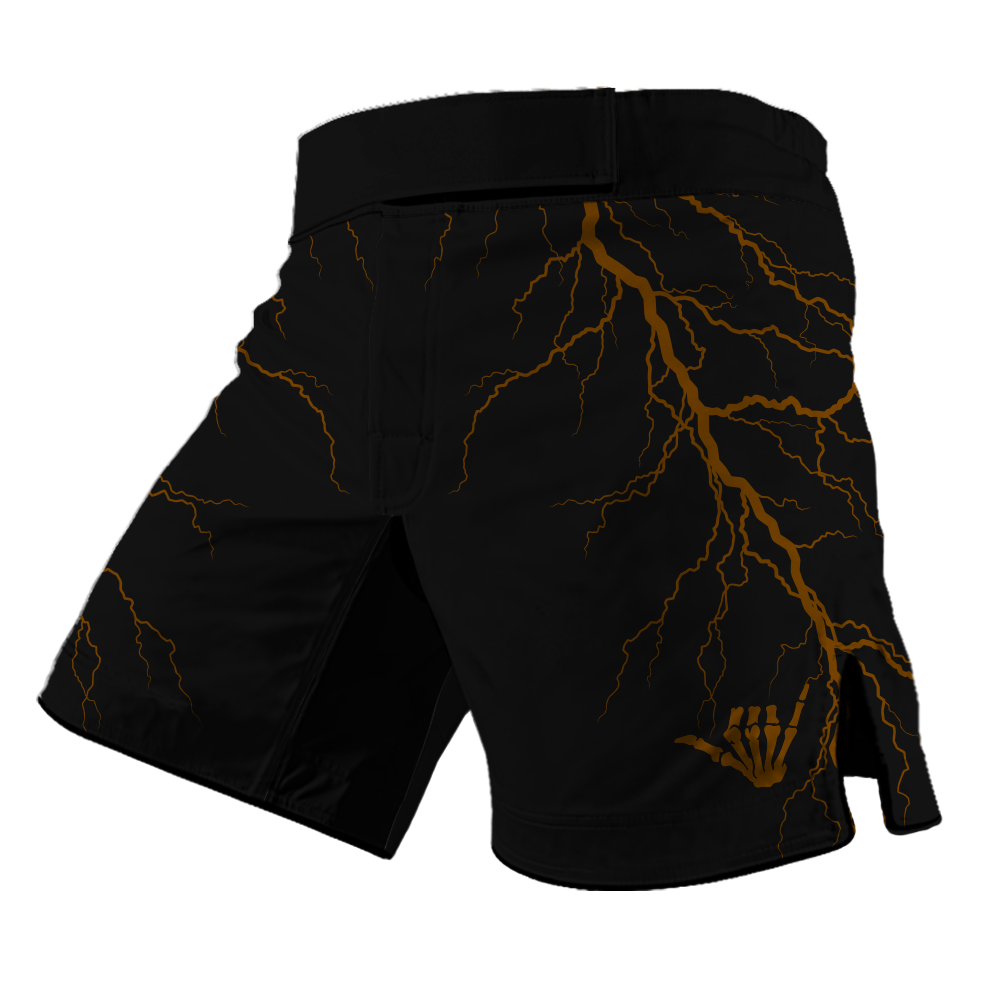 Brown Lightning Bolt BJJ Rash Guard