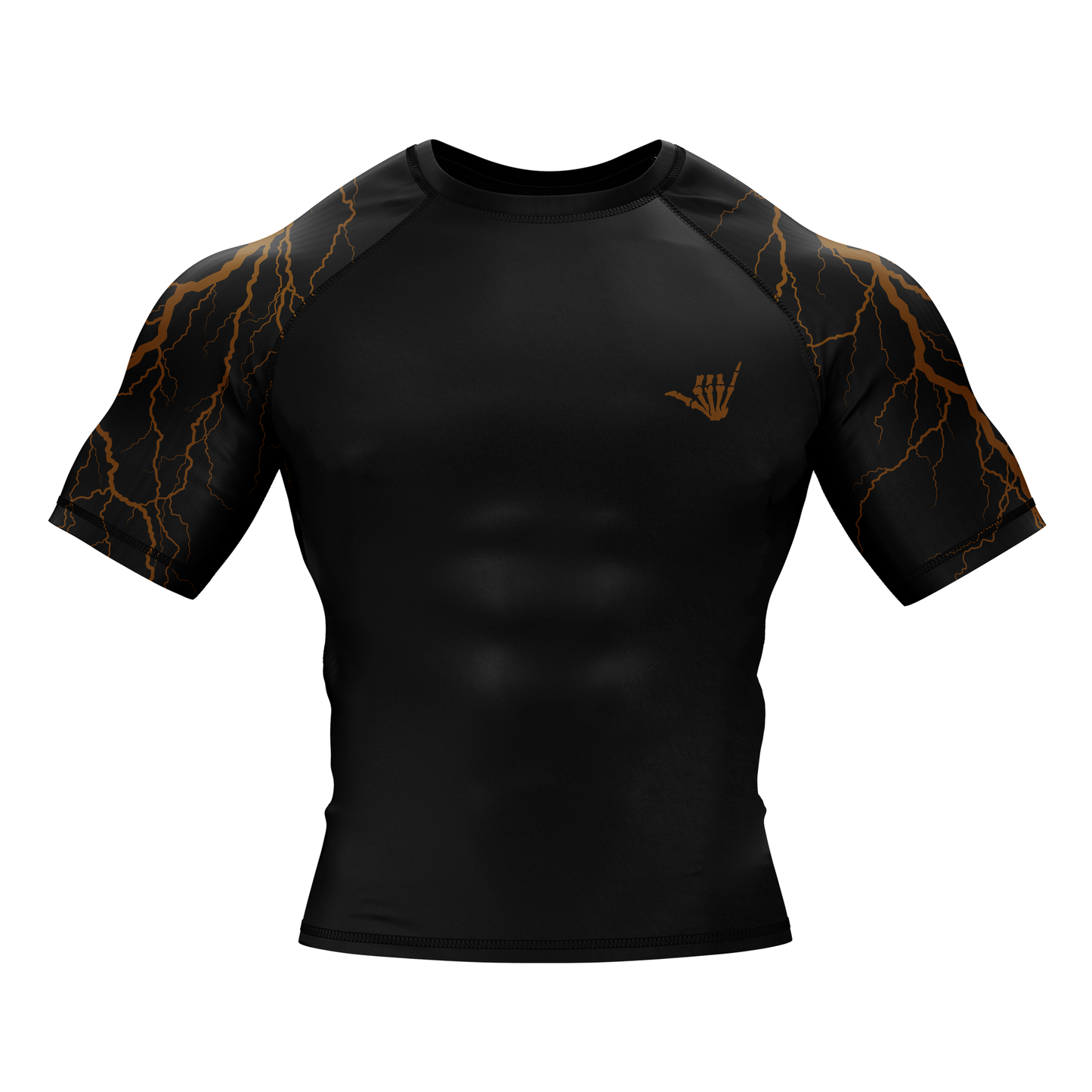 Brown Lightning Bolt BJJ Rash Guard