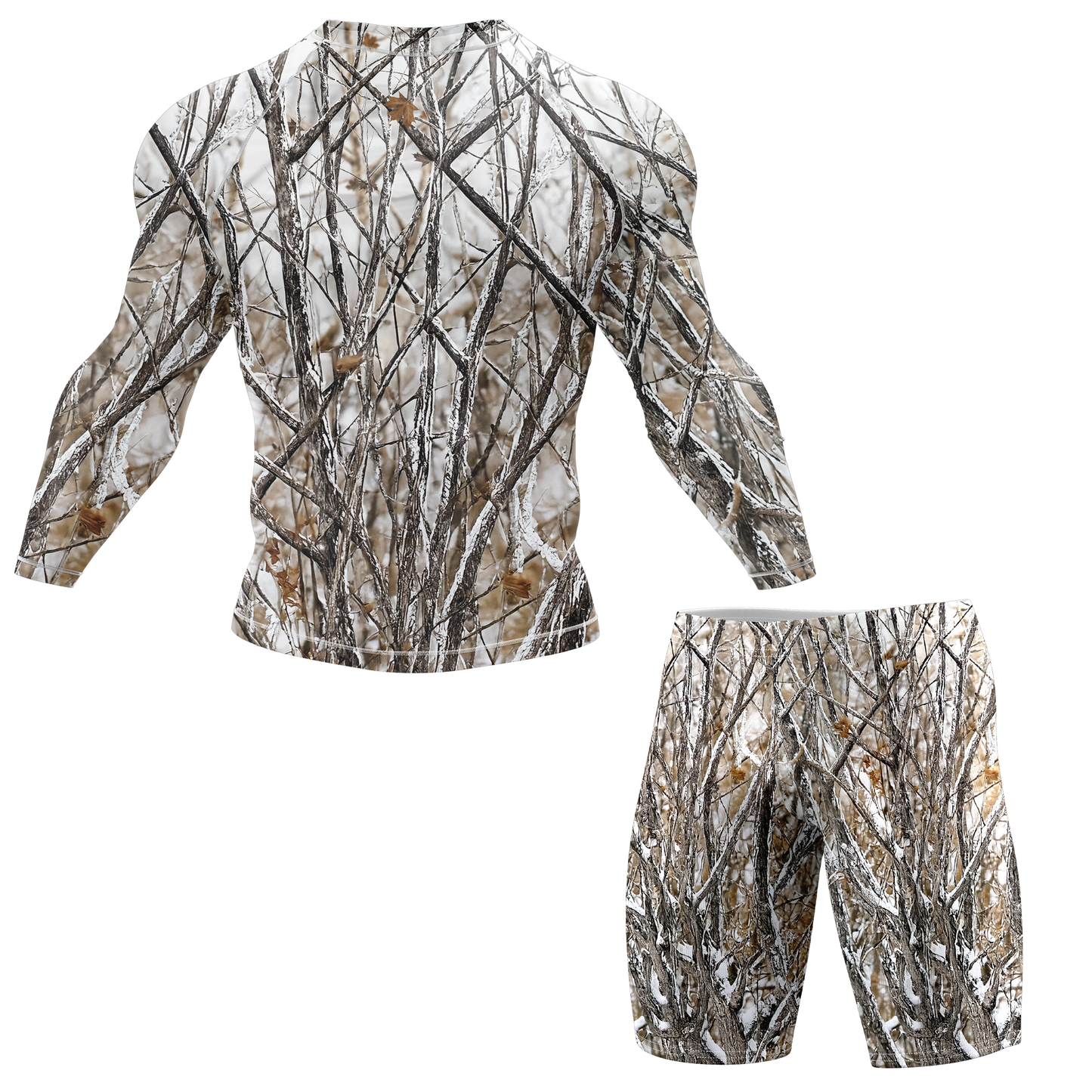 White Camo Tree BJJ Spats Shorts