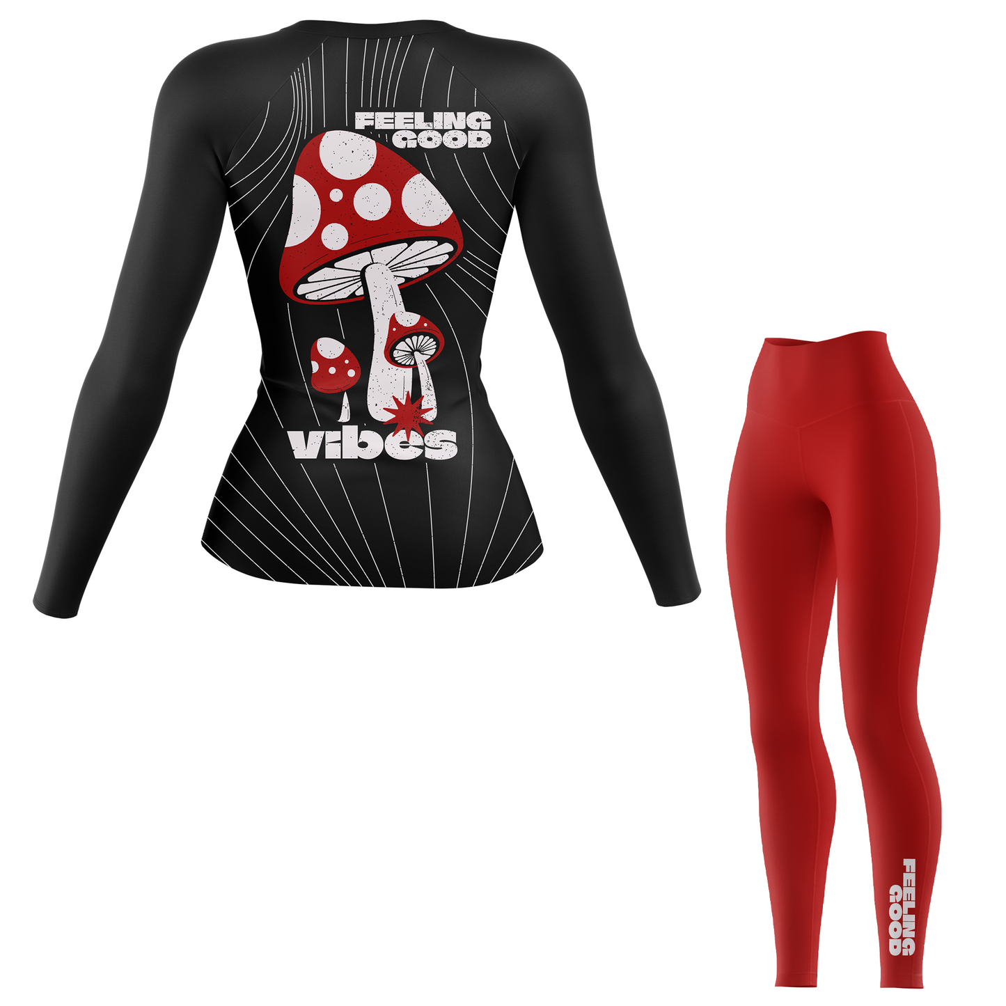 Camiseta de protección contra erupciones de BJJ para mujer Feel the Good Vibes