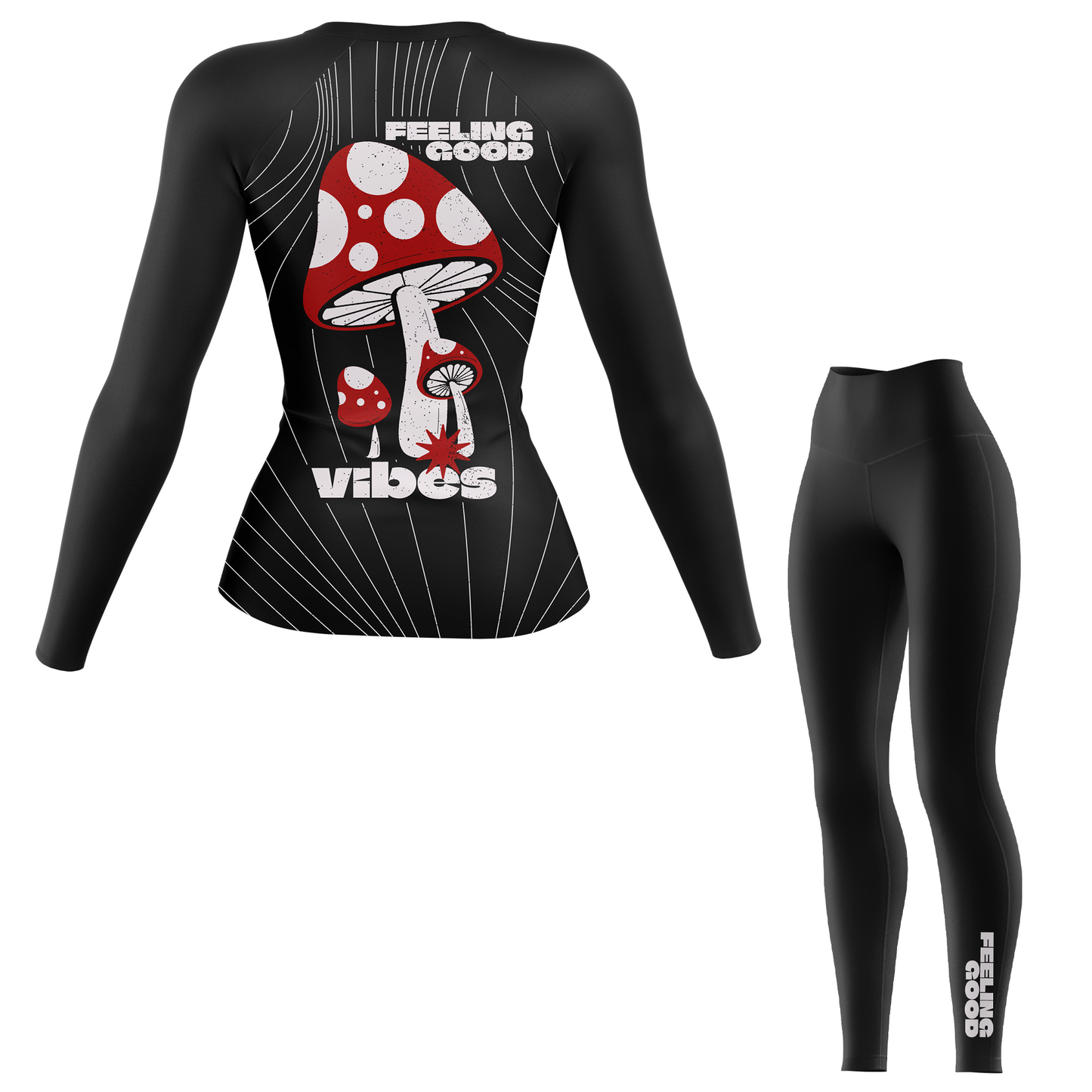 Camiseta de protección contra erupciones de BJJ para mujer Feel the Good Vibes