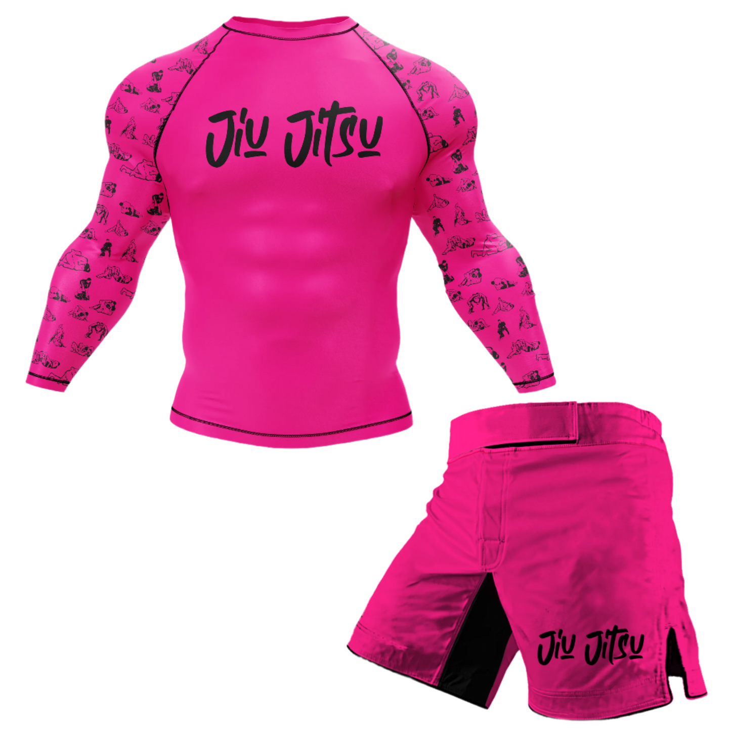 Black Pink Jiu Jitsu BJJ Rash Guard