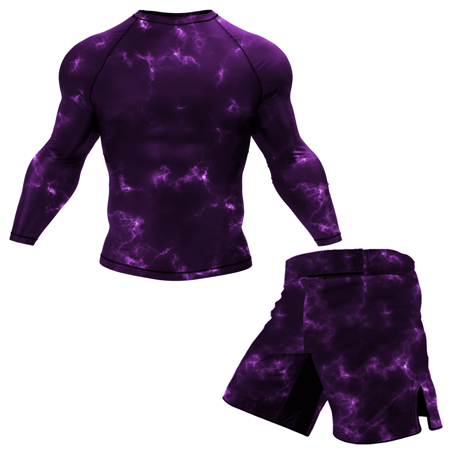 Purple Marble Lightning BJJ Shorts