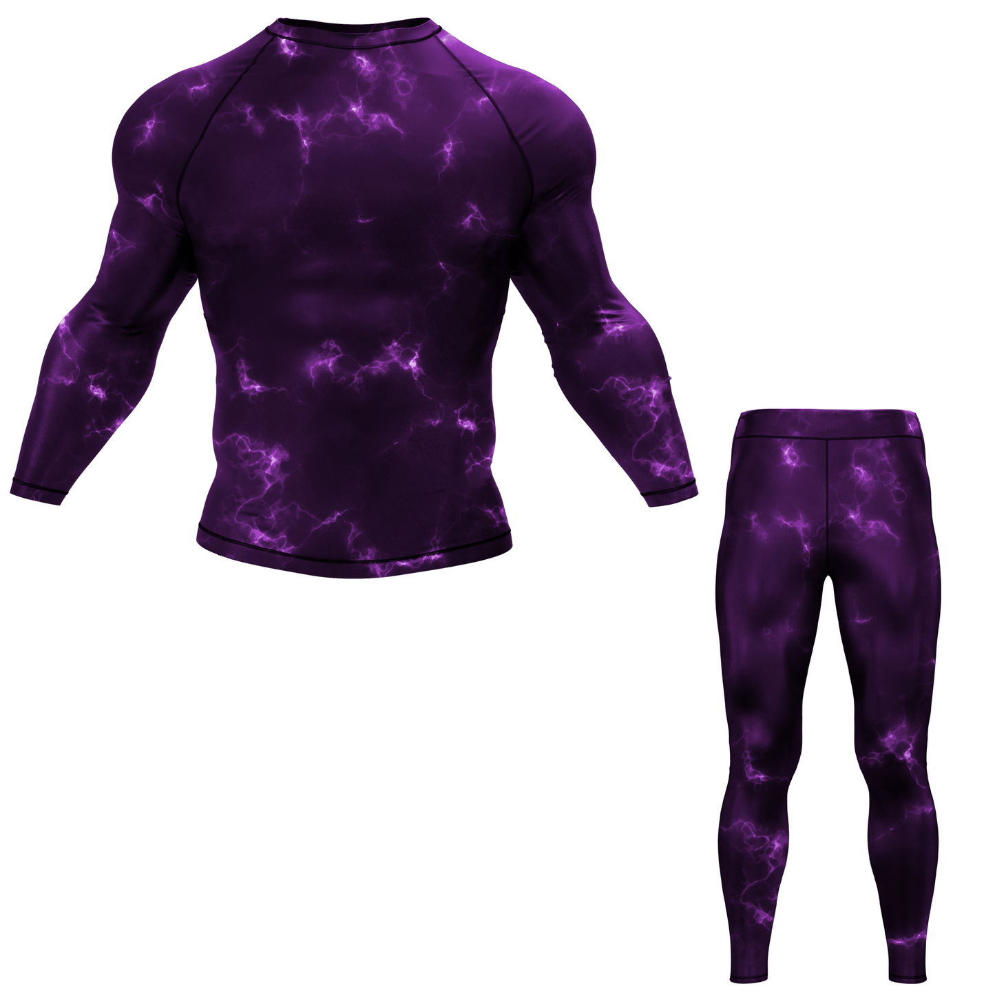 Purple Marble Lightning BJJ Spats