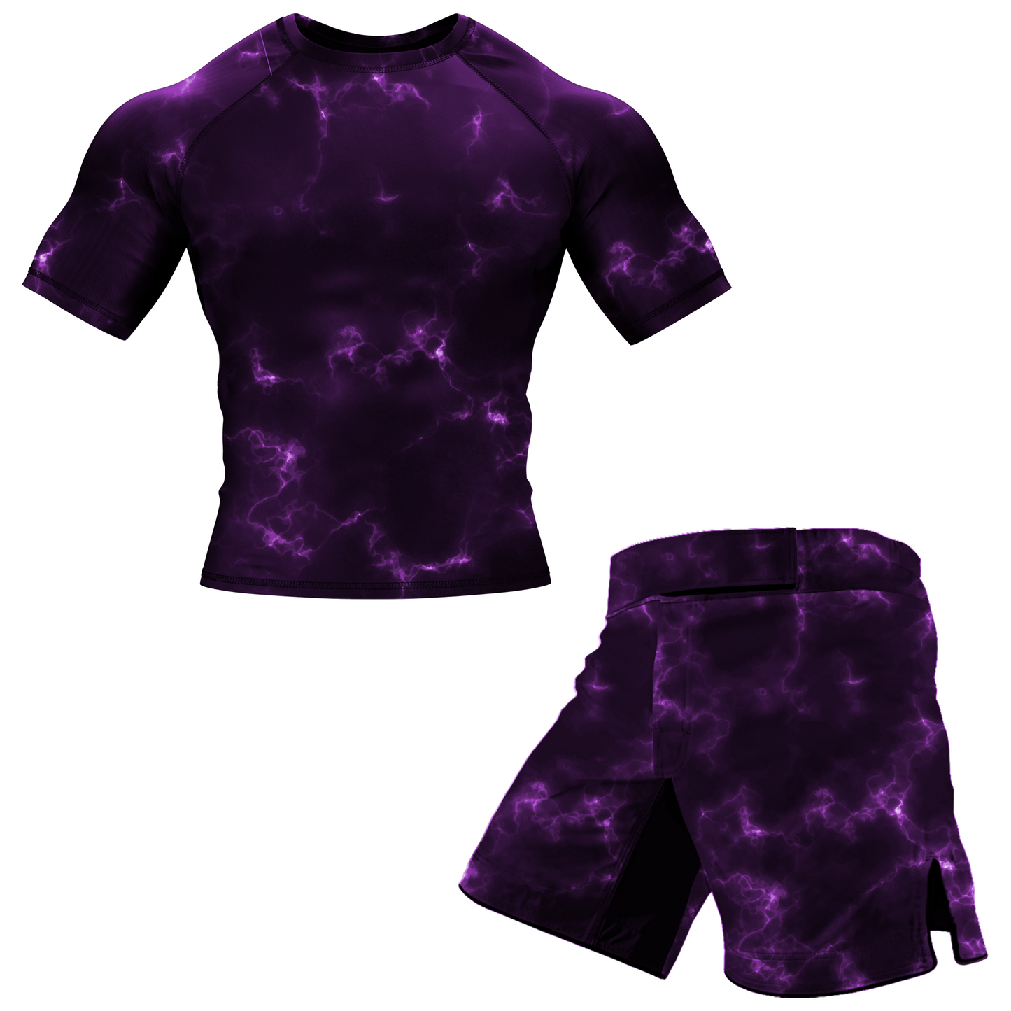 Purple Marble Lightning BJJ Shorts