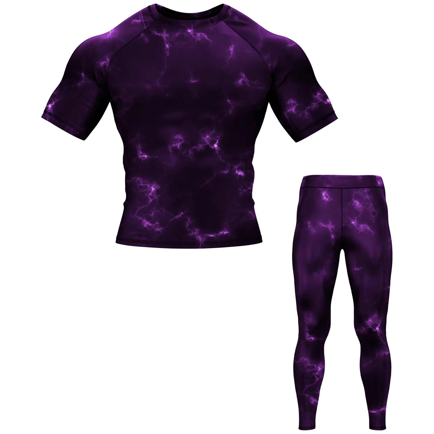 Purple Marble Lightning BJJ Spats