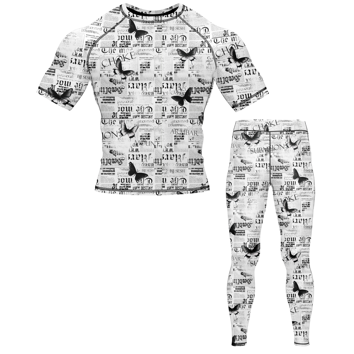Newspaper BJJ Rash Guard - Short Sleeve