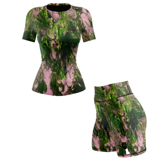 Pink Nature Grip Women's BJJ Rash Guard - Shortsleeve