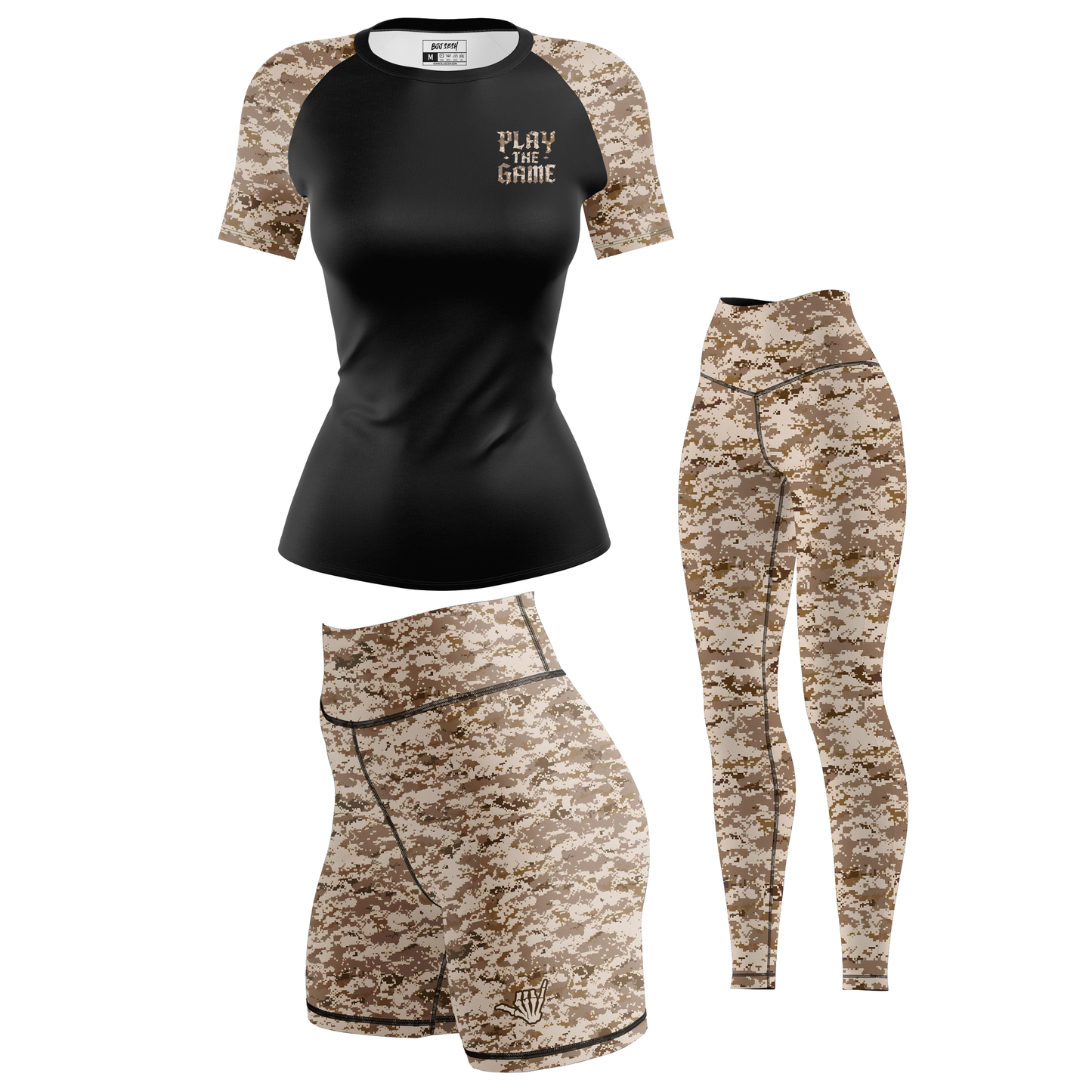 Desert Camo Women's BJJ Rash Guard - Short Sleeve