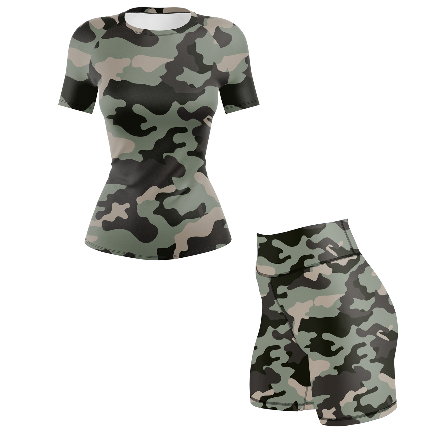 Camouflage Women’s BJJ Rash Guard - Short Sleeve