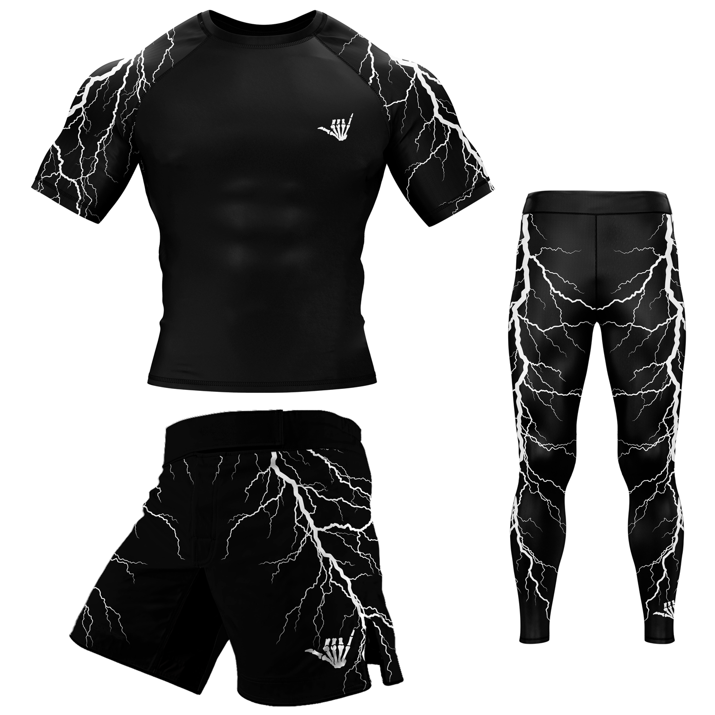 Black Lightning Bolt BJJ Rash Guard