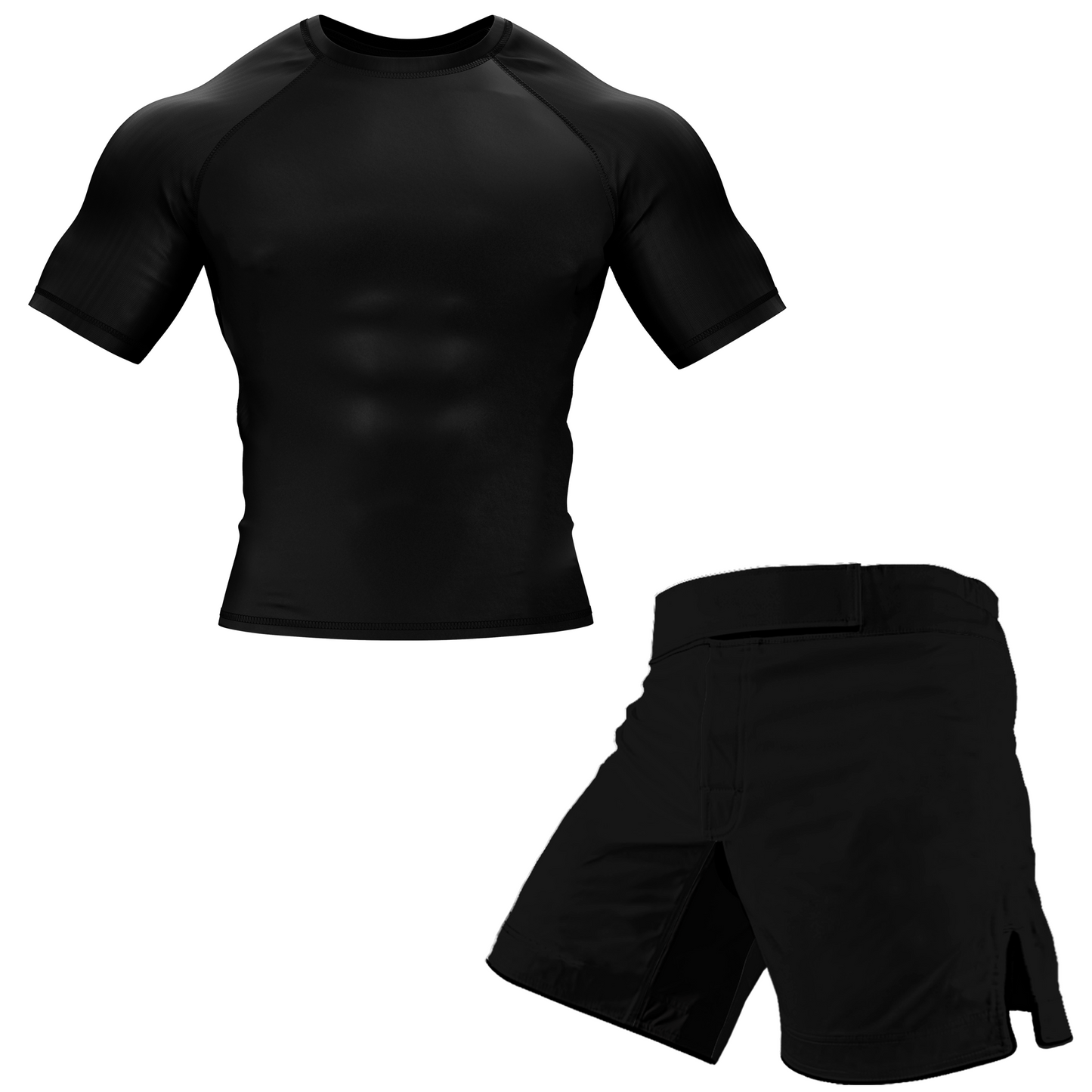 Plain Black BJJ Rash Guard - Shortsleeve