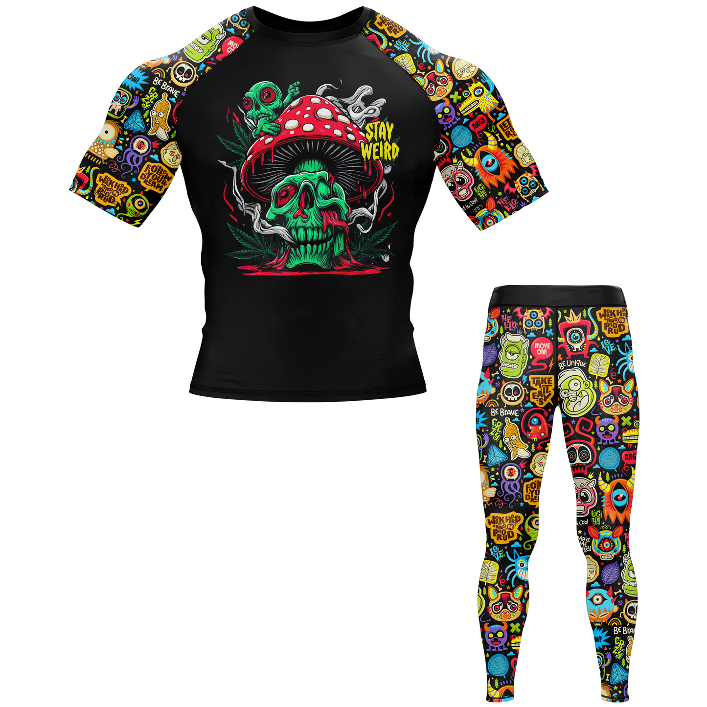 Stay Weird Doodle BJJ Spats