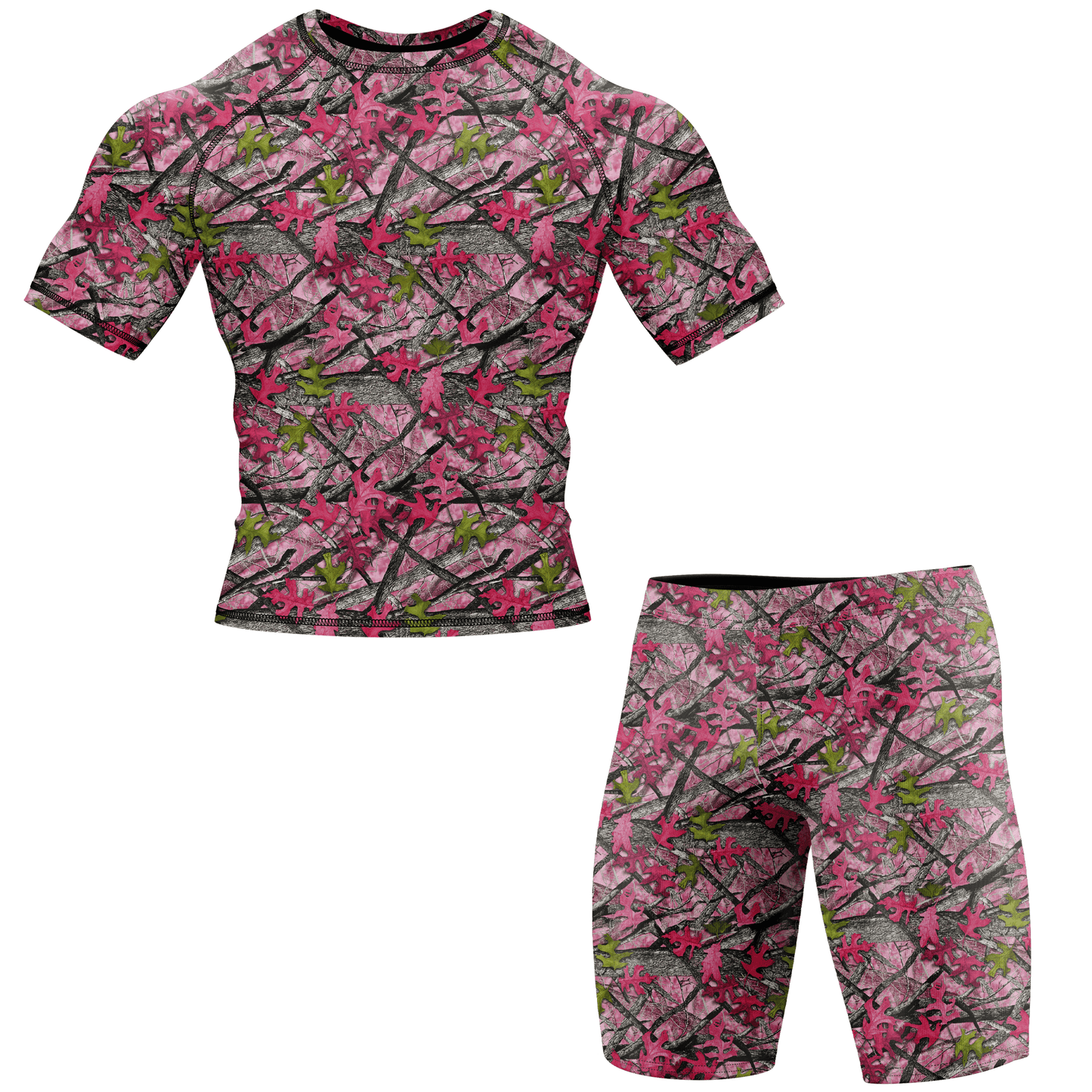 Pink Camo Tree BJJ Spats Shorts