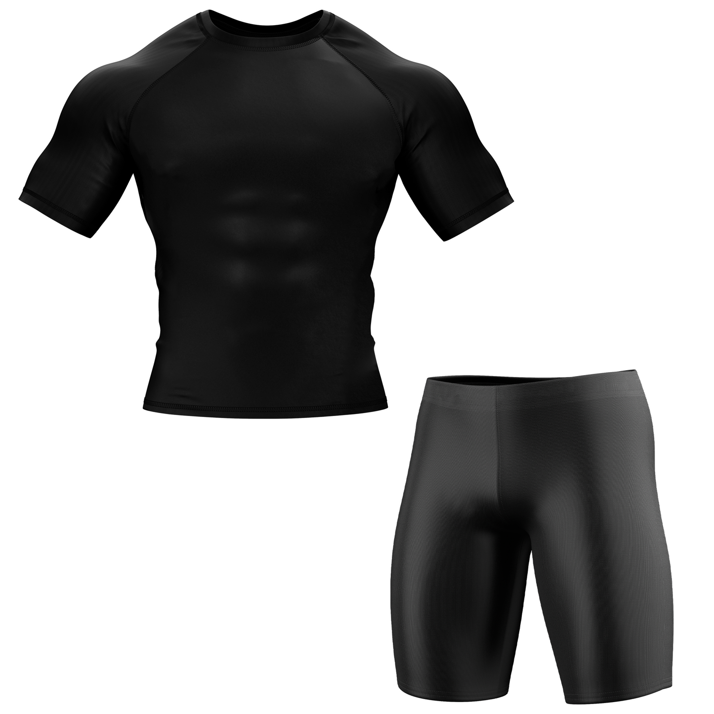 Plain Black BJJ Rash Guard - Shortsleeve