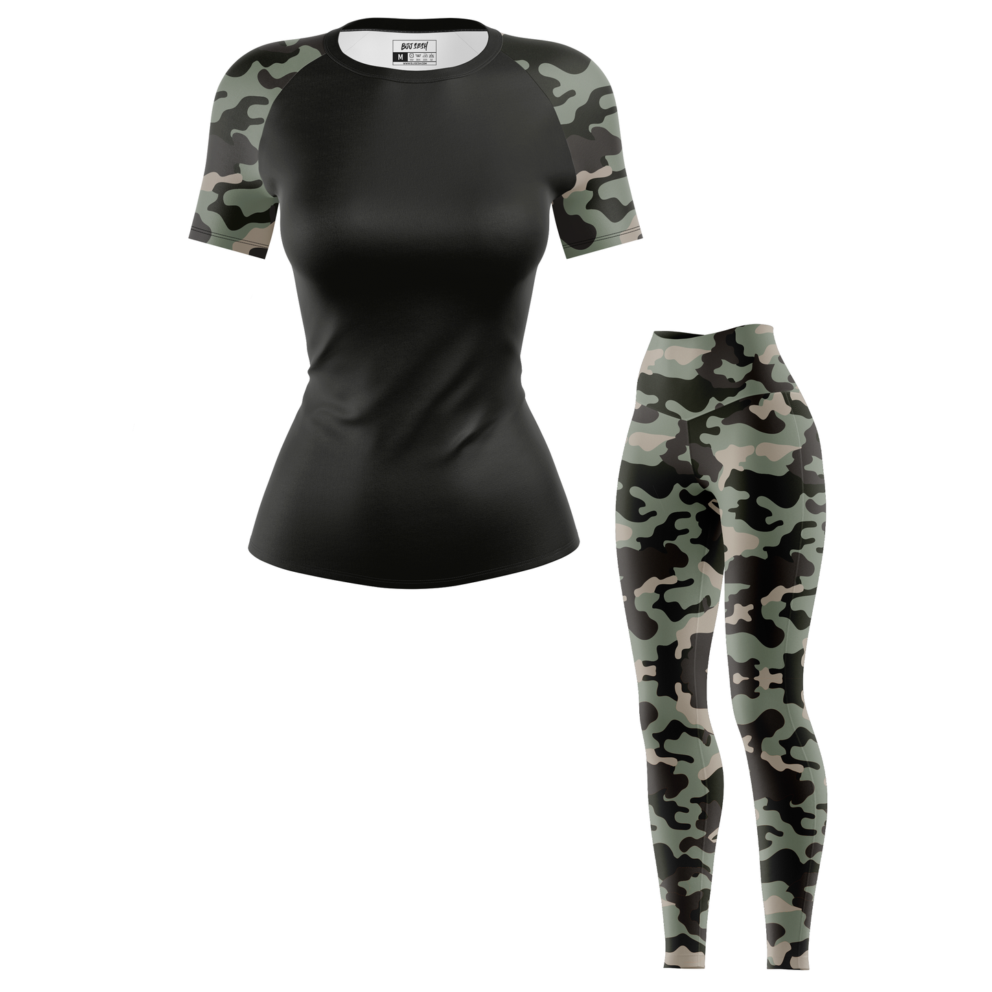 Camouflage Women’s BJJ Rash Guard - Short Sleeve