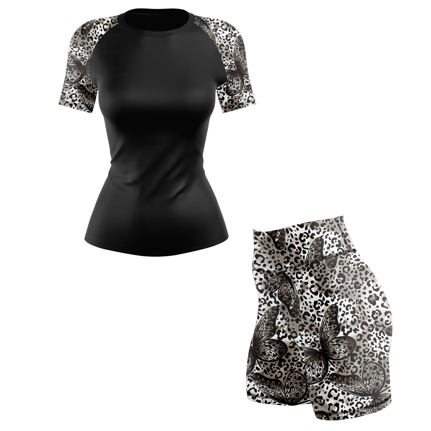 Leopard Butterfly Women's BJJ Rash Guard - Shortsleeve