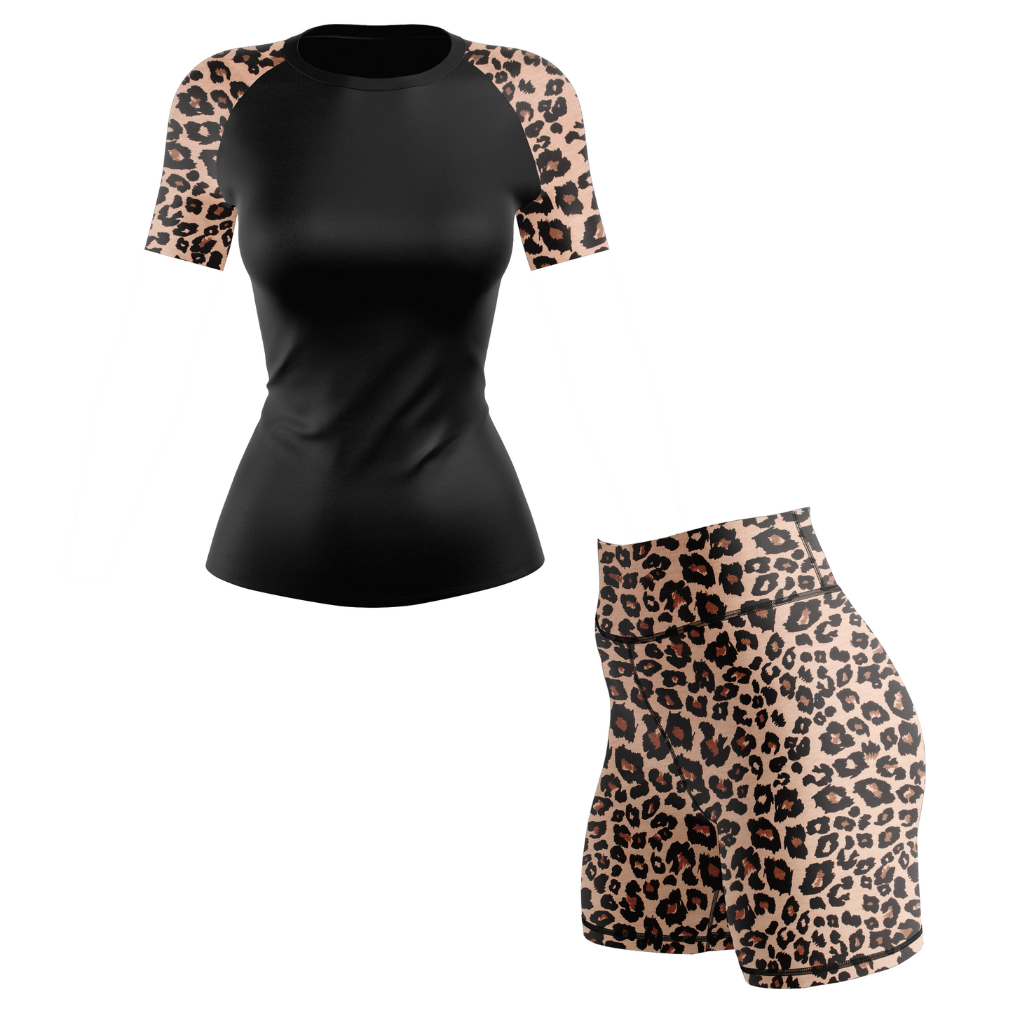 Leopard Takedown Women's BJJ Rash Guard - Short Sleeve