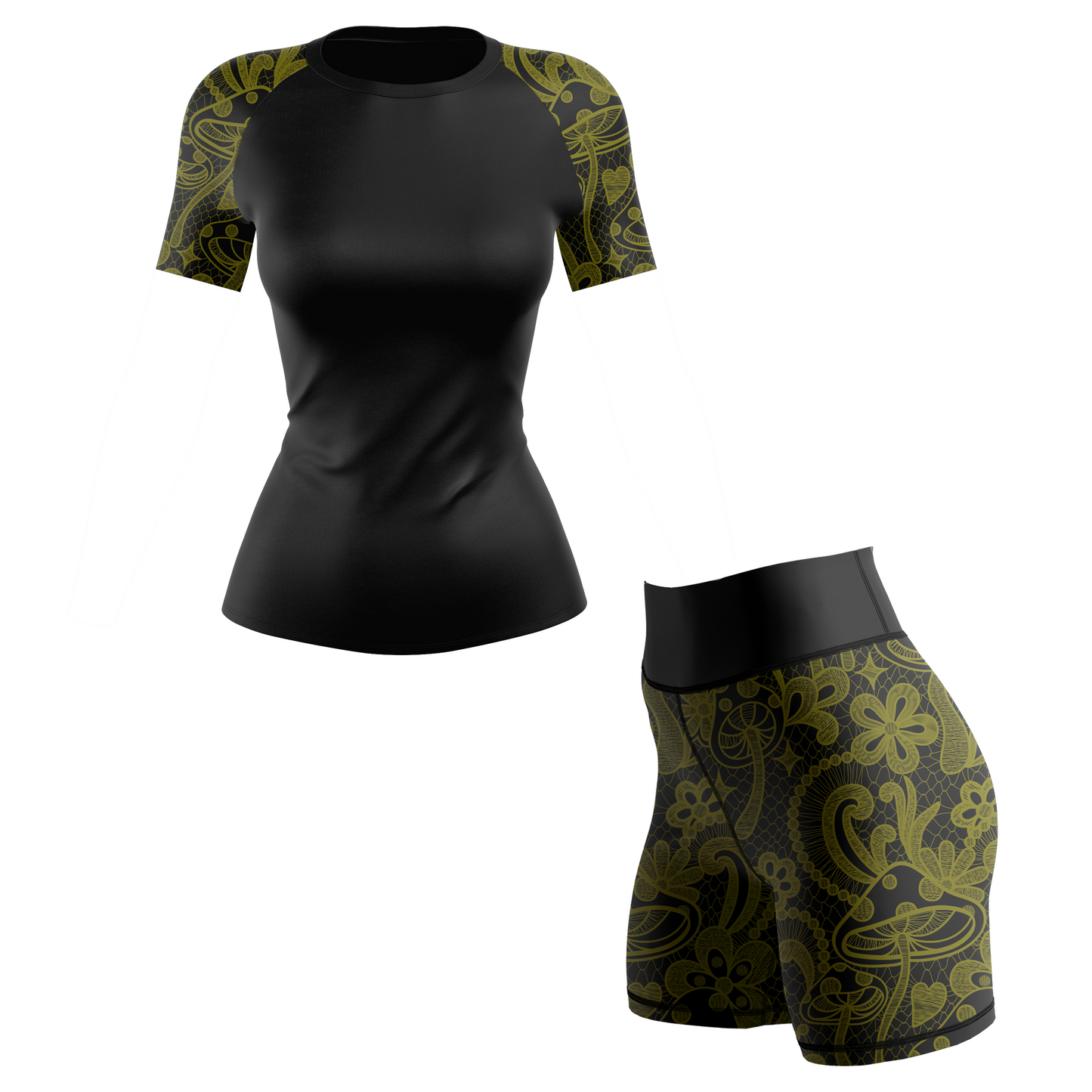 Neon Mushroom Women's BJJ Rash Guard - Shortsleeve
