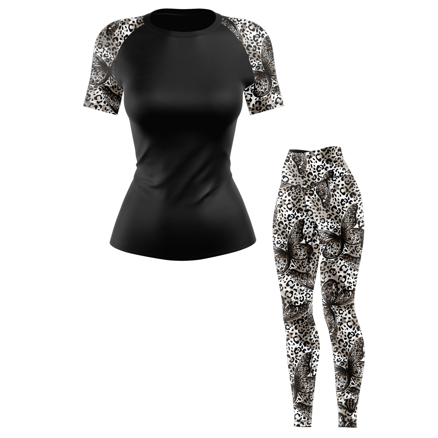 Leopard Butterfly Women's BJJ Rash Guard - Shortsleeve