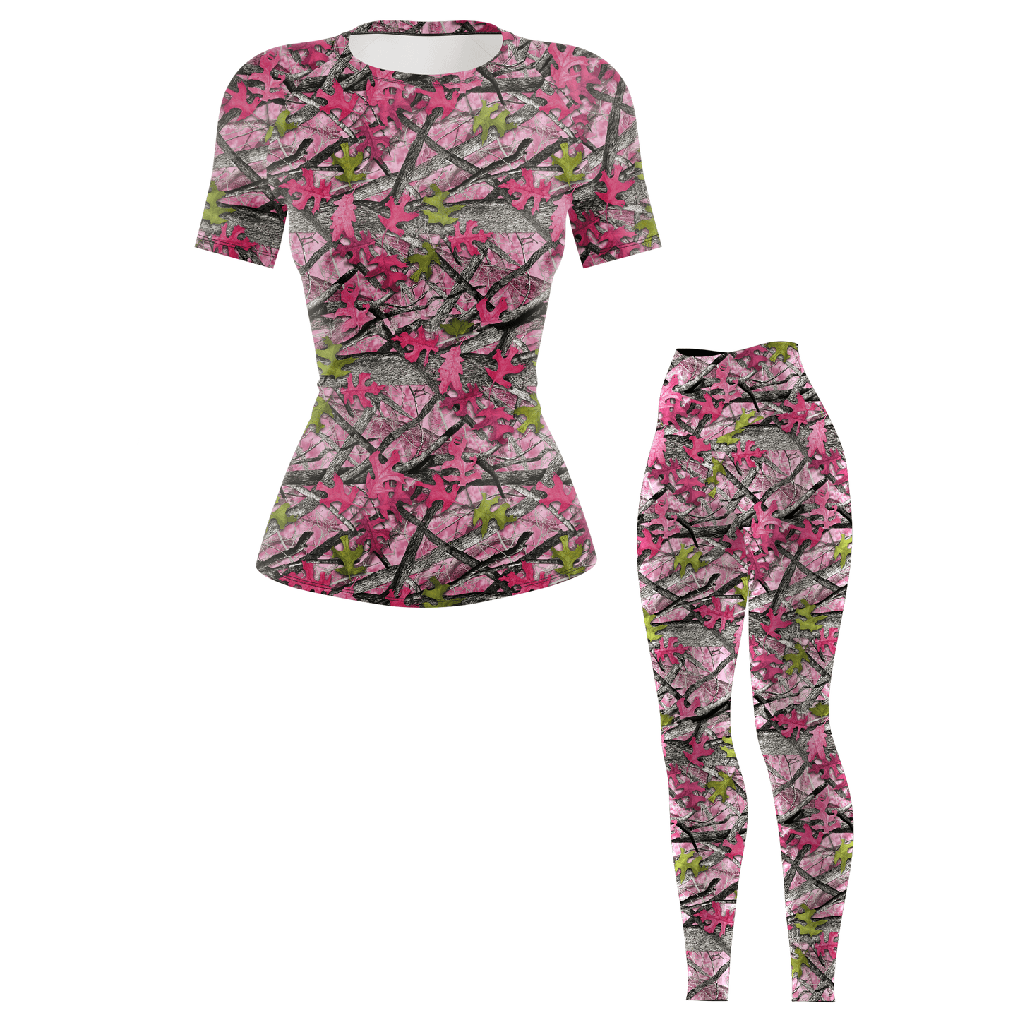 Pink Camo Tree Women's BJJ Rash Guard - Shortsleeve