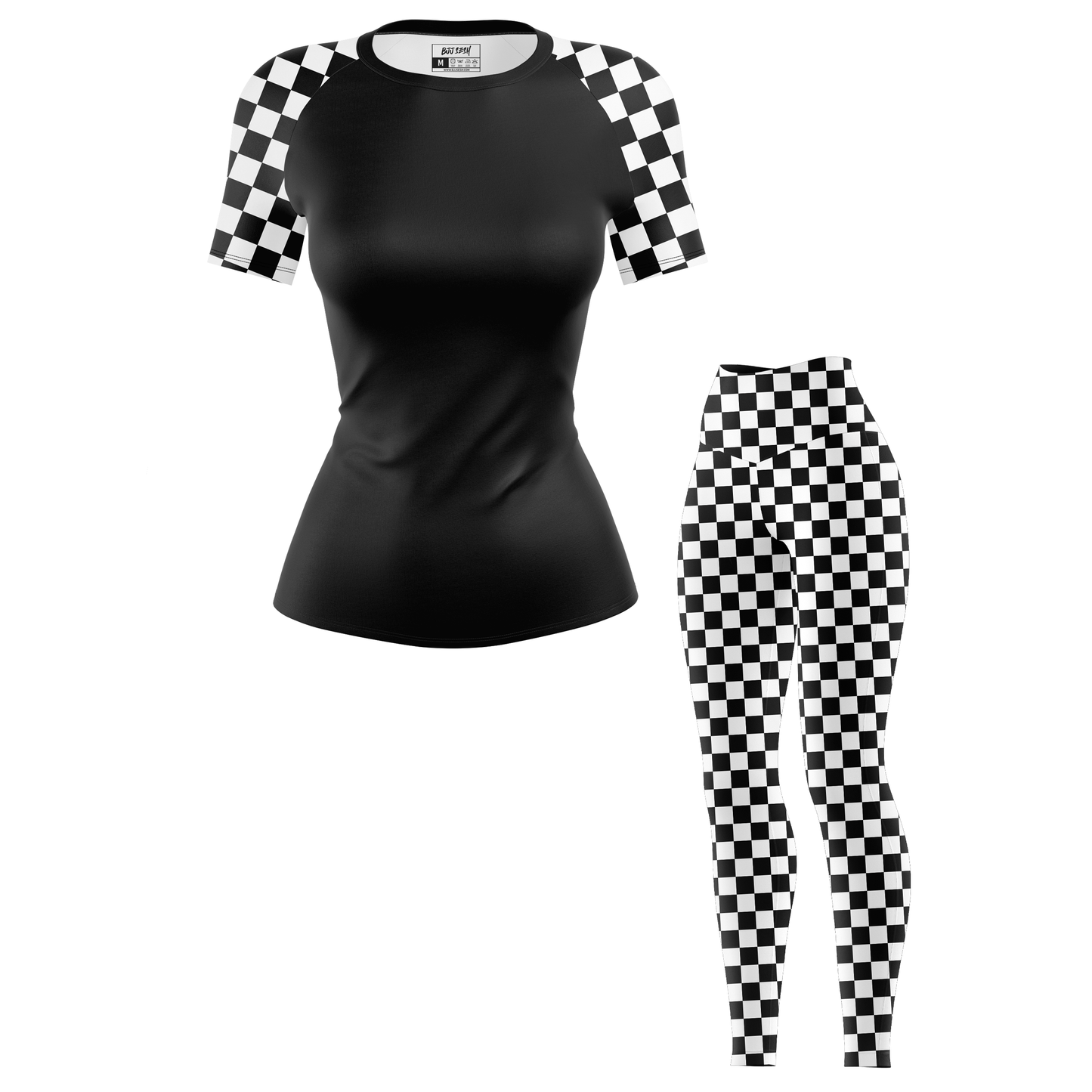 Checkered Women's BJJ Rash Guard - Shortsleeve