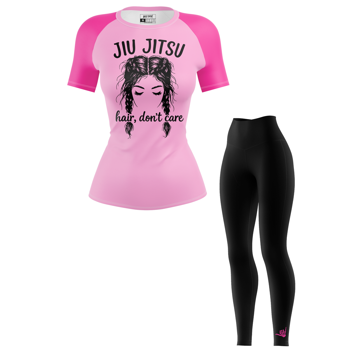 Jiu Jitsu Hair Don't Care Women's BJJ Rash Guard - Short Sleeve