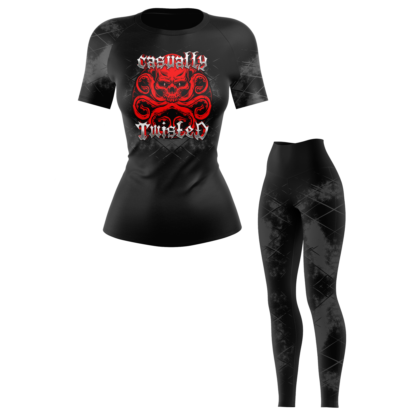 Casually Twisted Octopus Women's BJJ Rash Guard - Shortsleeve