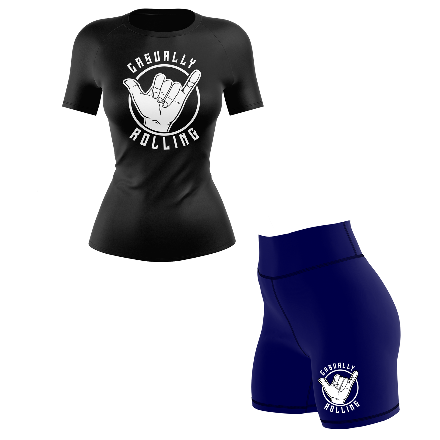 Casually Rolling Women's BJJ Rash Guard - Shortsleeve
