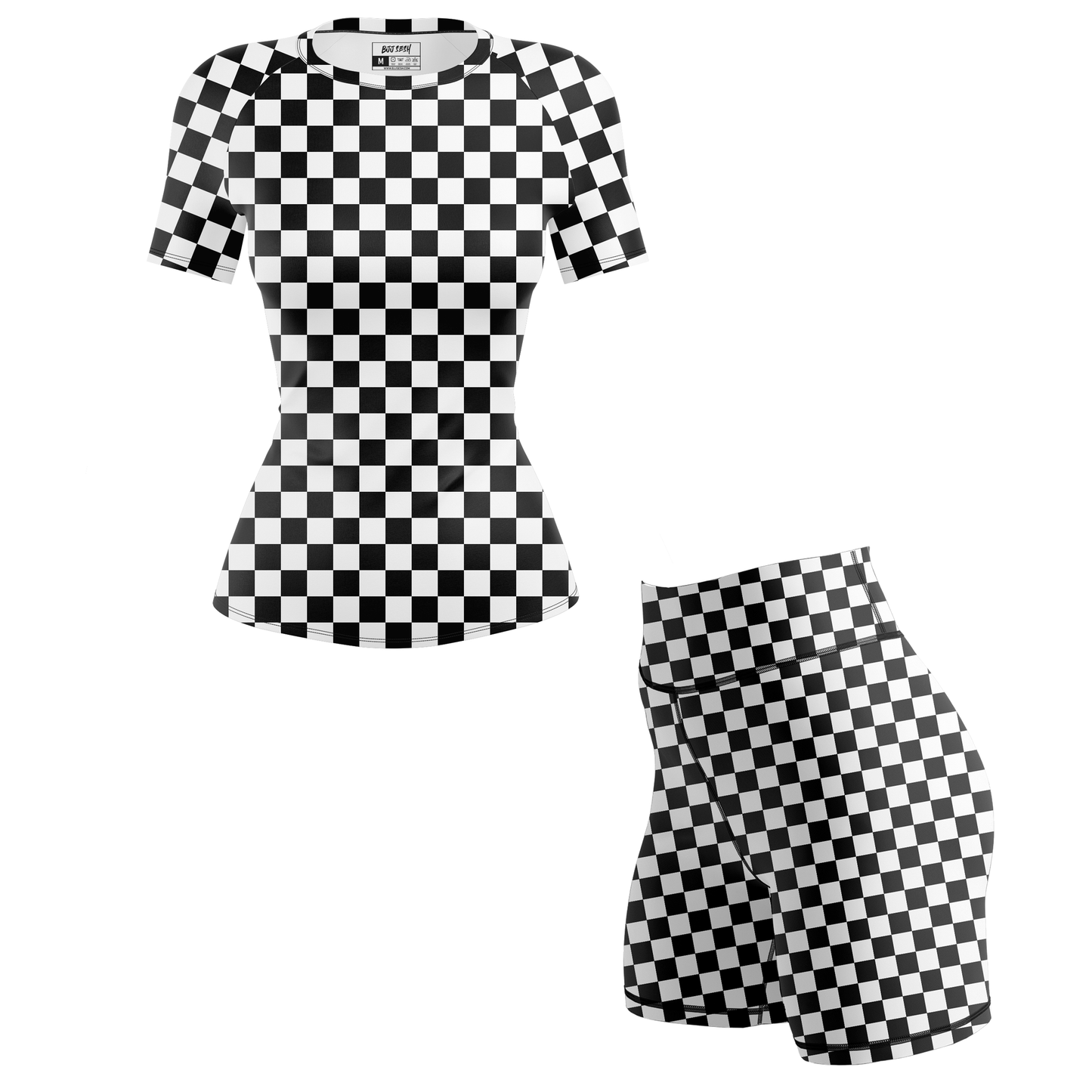 Checkered Women's BJJ Rash Guard - Shortsleeve