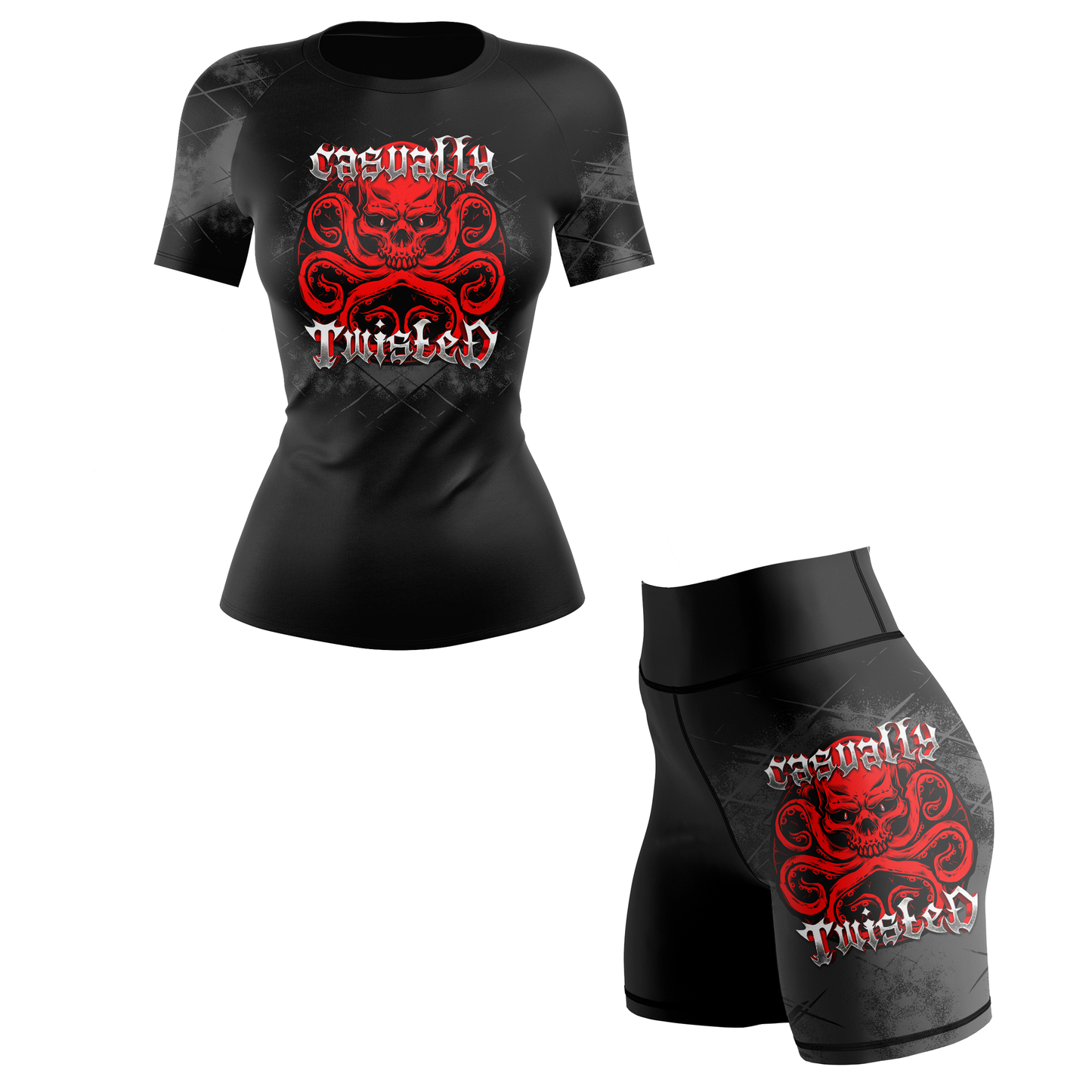 Casually Twisted Octopus Women's BJJ Rash Guard - Shortsleeve