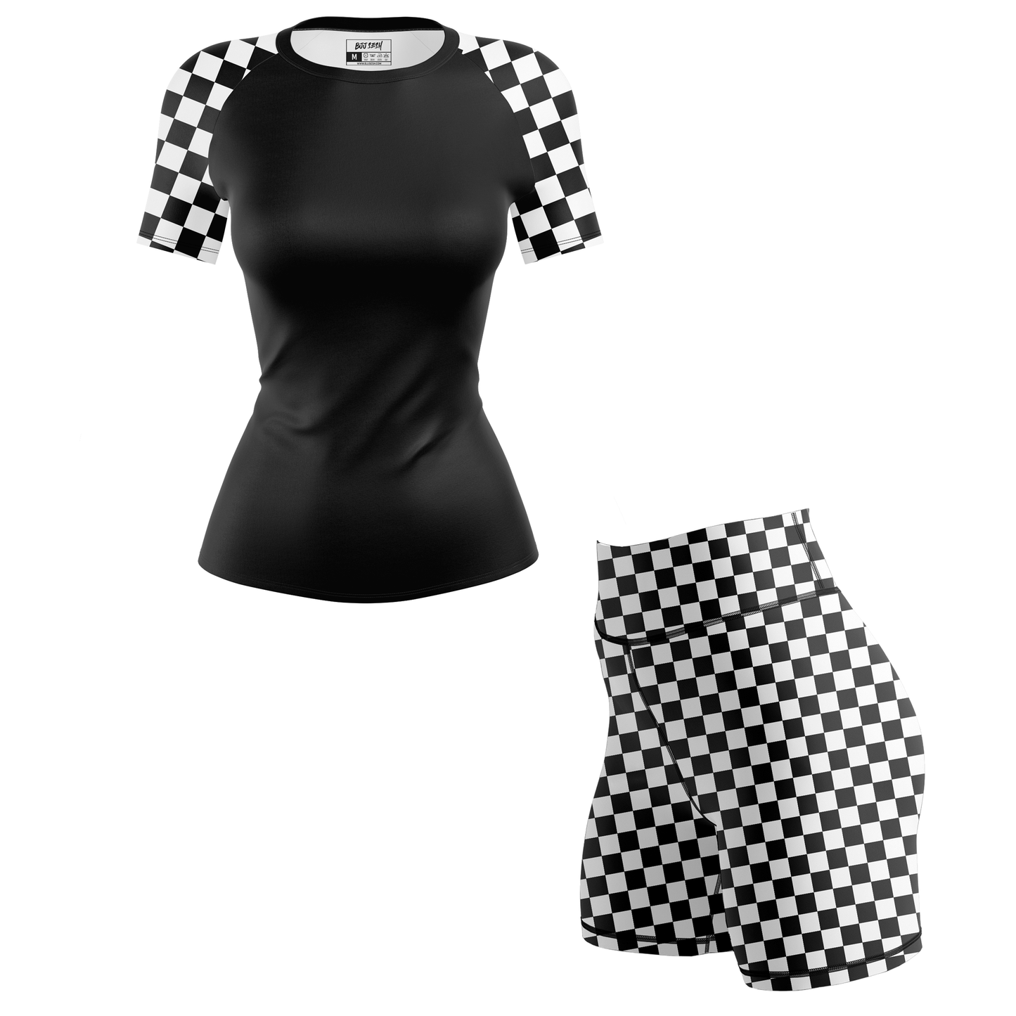 Checkered Women's BJJ Rash Guard - Shortsleeve
