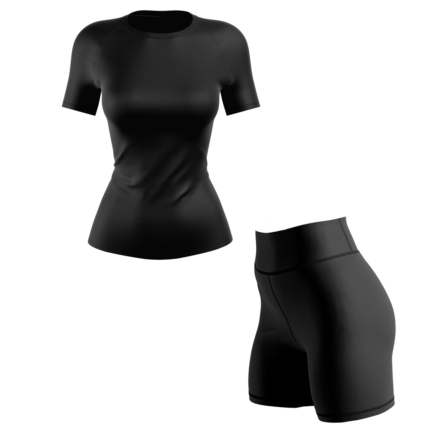 Plain Black Women's BJJ Rash Guard - Shortsleeve