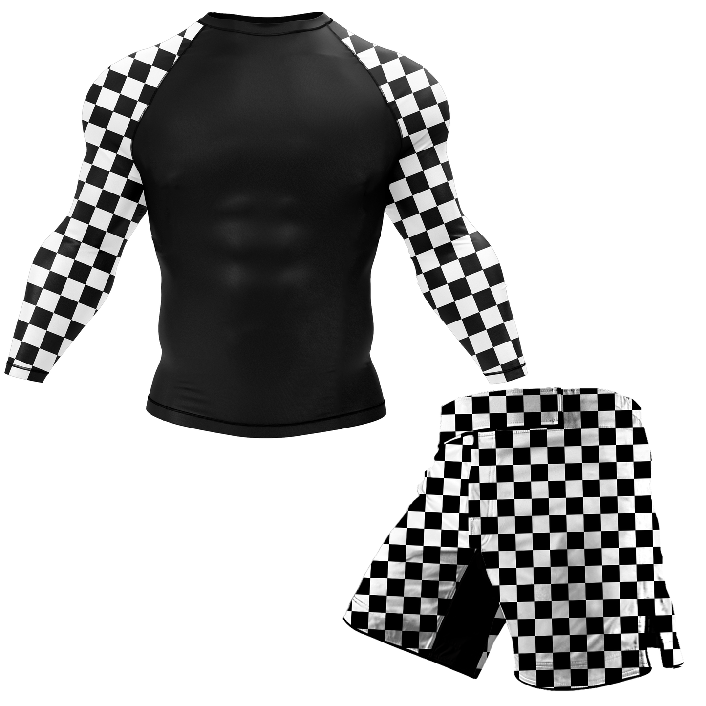 Checkered BJJ Rash Guard
