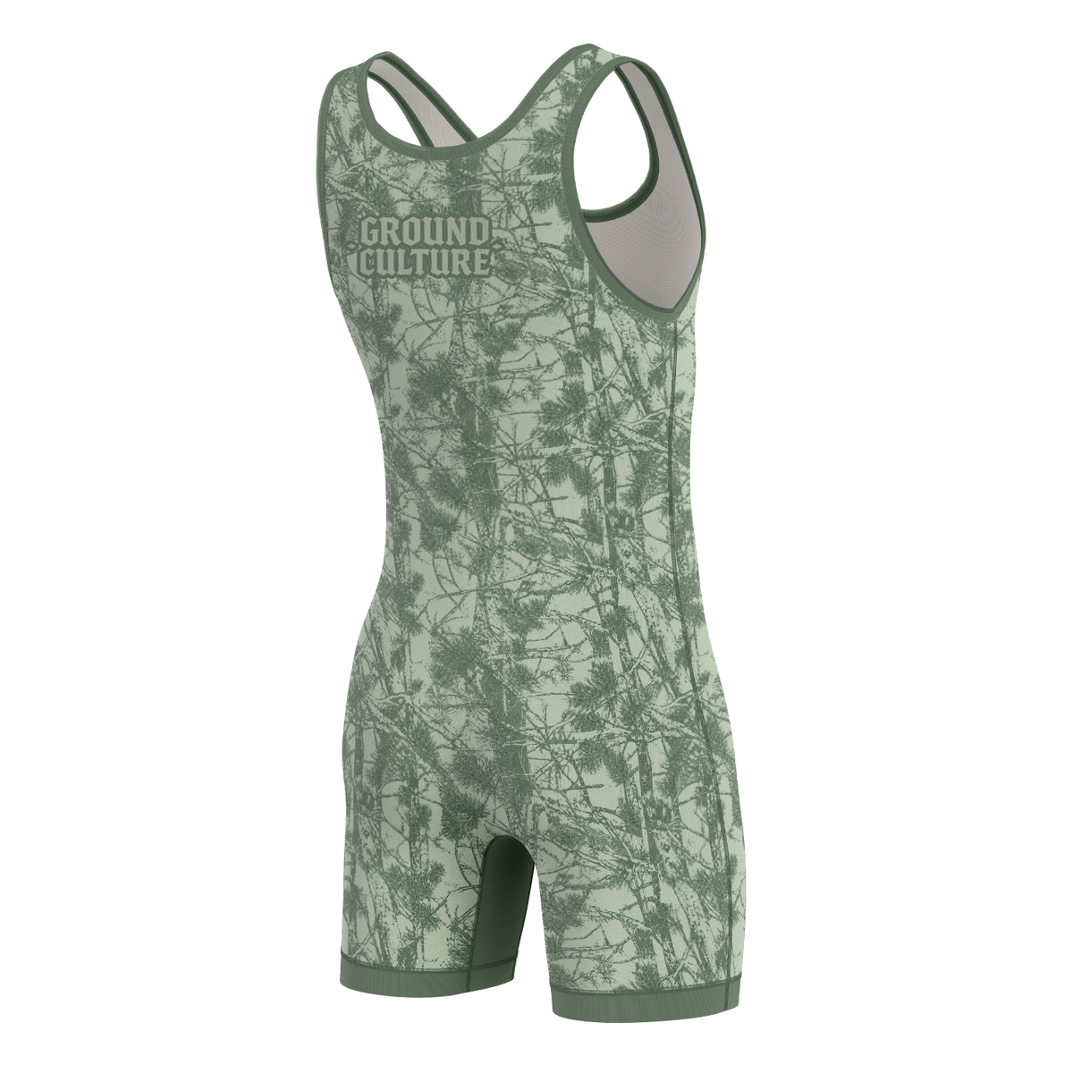 Green Forest Camo Wrestling Singlet