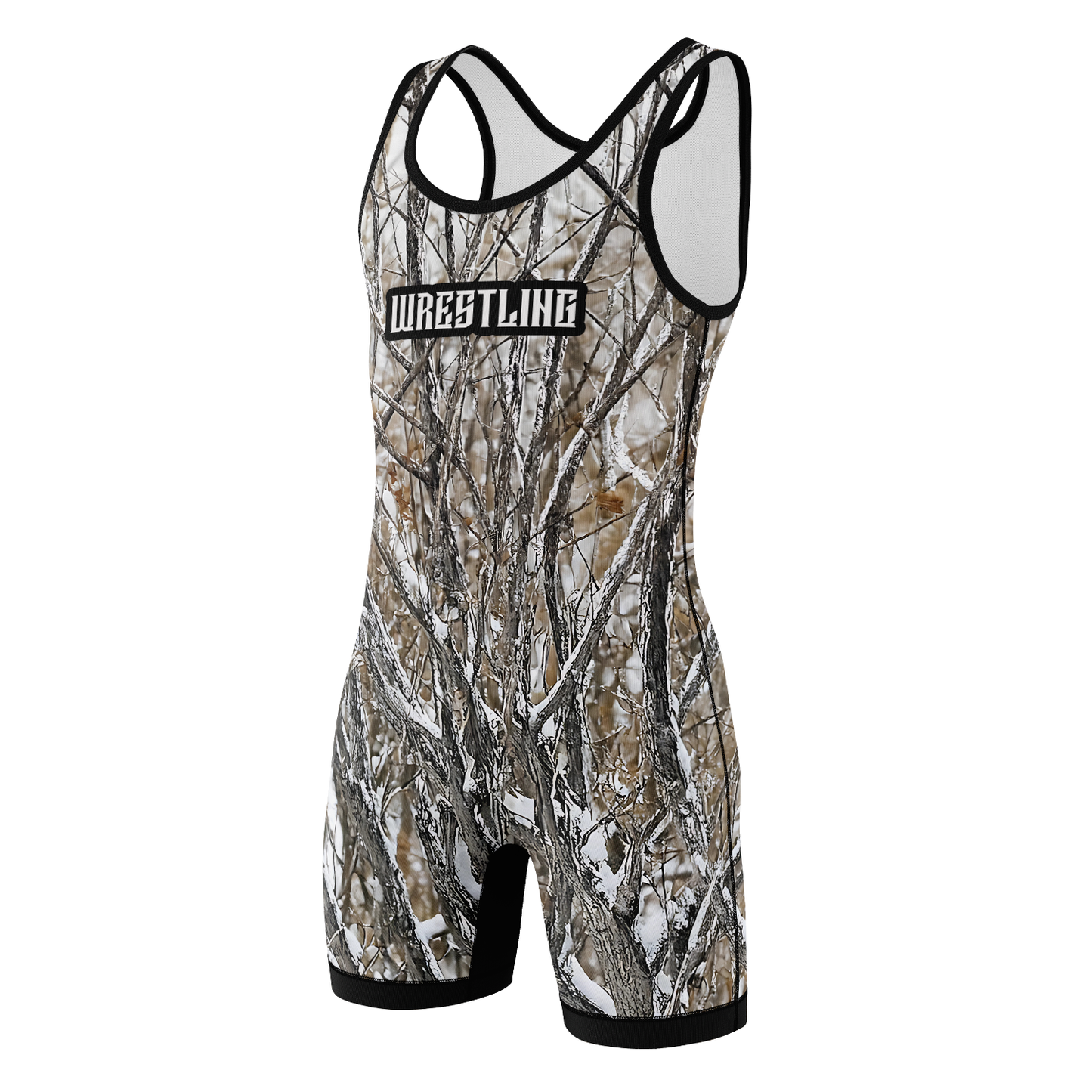 White Camo Tree Wrestling Singlet