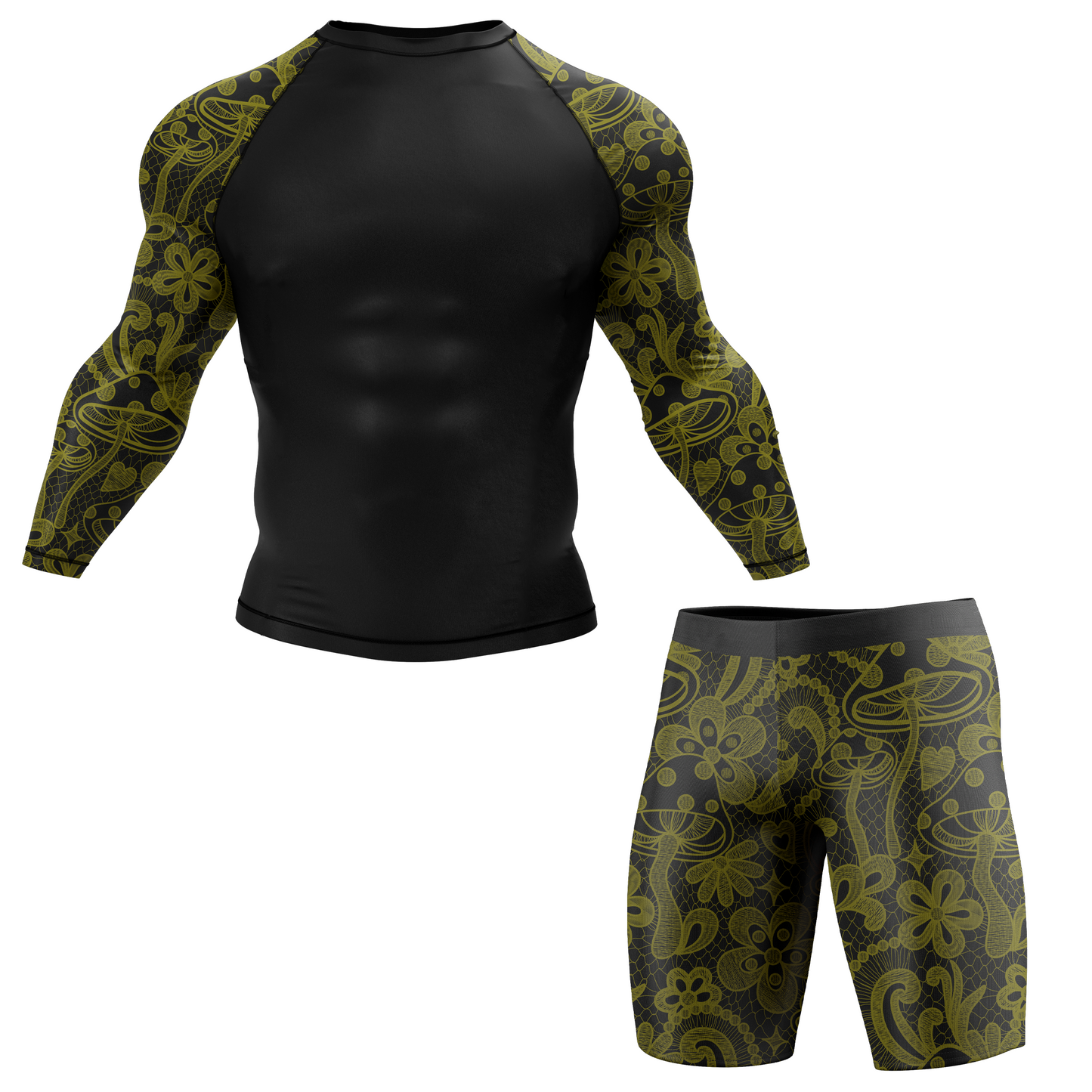 Neon Mushroom BJJ Spats Shorts