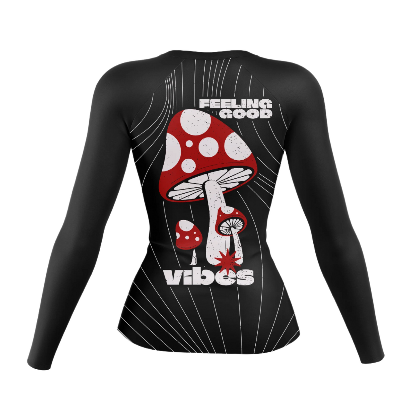 Camiseta de protección contra erupciones de BJJ para mujer Feel the Good Vibes