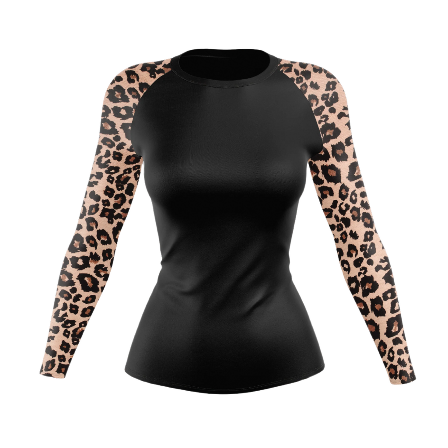 Camiseta de protección contra erupciones de BJJ para mujer con diseño de leopardo Takedown