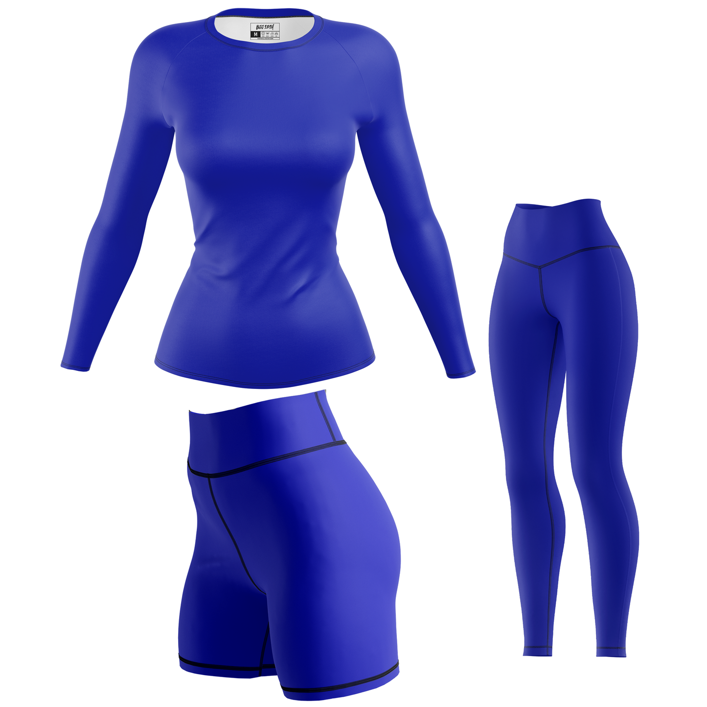 Plain Blue Women's BJJ Rash Guard