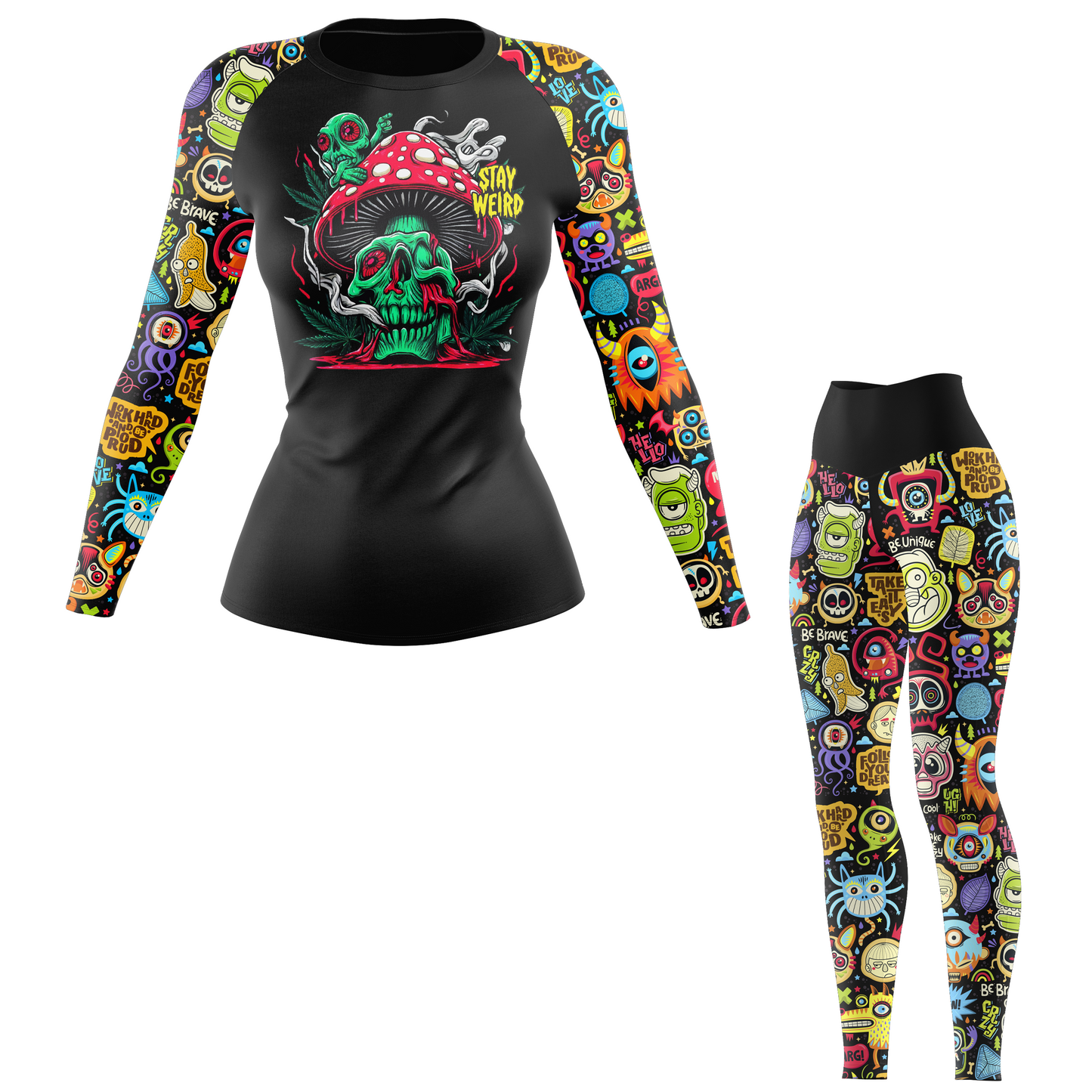 Stay Weird Doodle Women's BJJ Spats