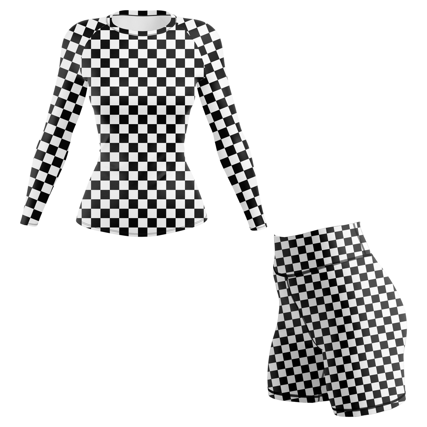 Checkered Women's BJJ Spats Shorts