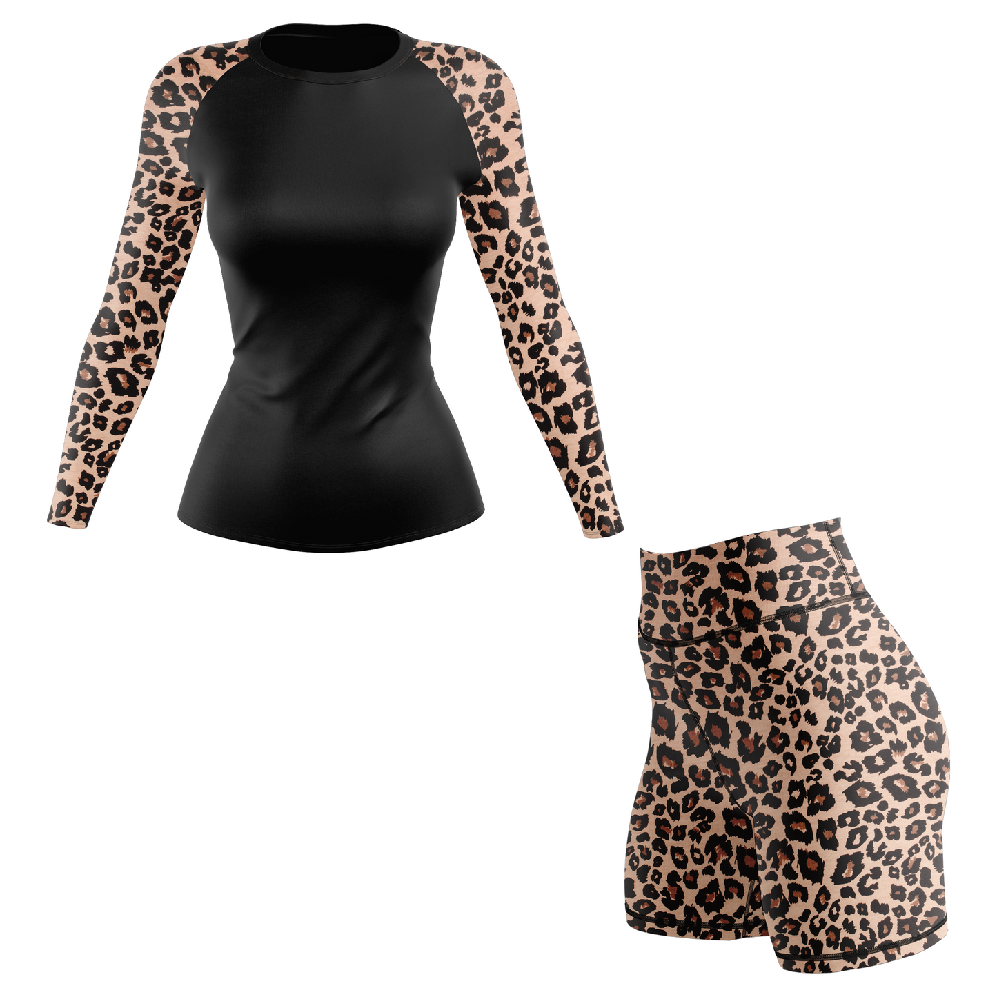 Camiseta de protección contra erupciones de BJJ para mujer Leopard Takedown (manga corta)